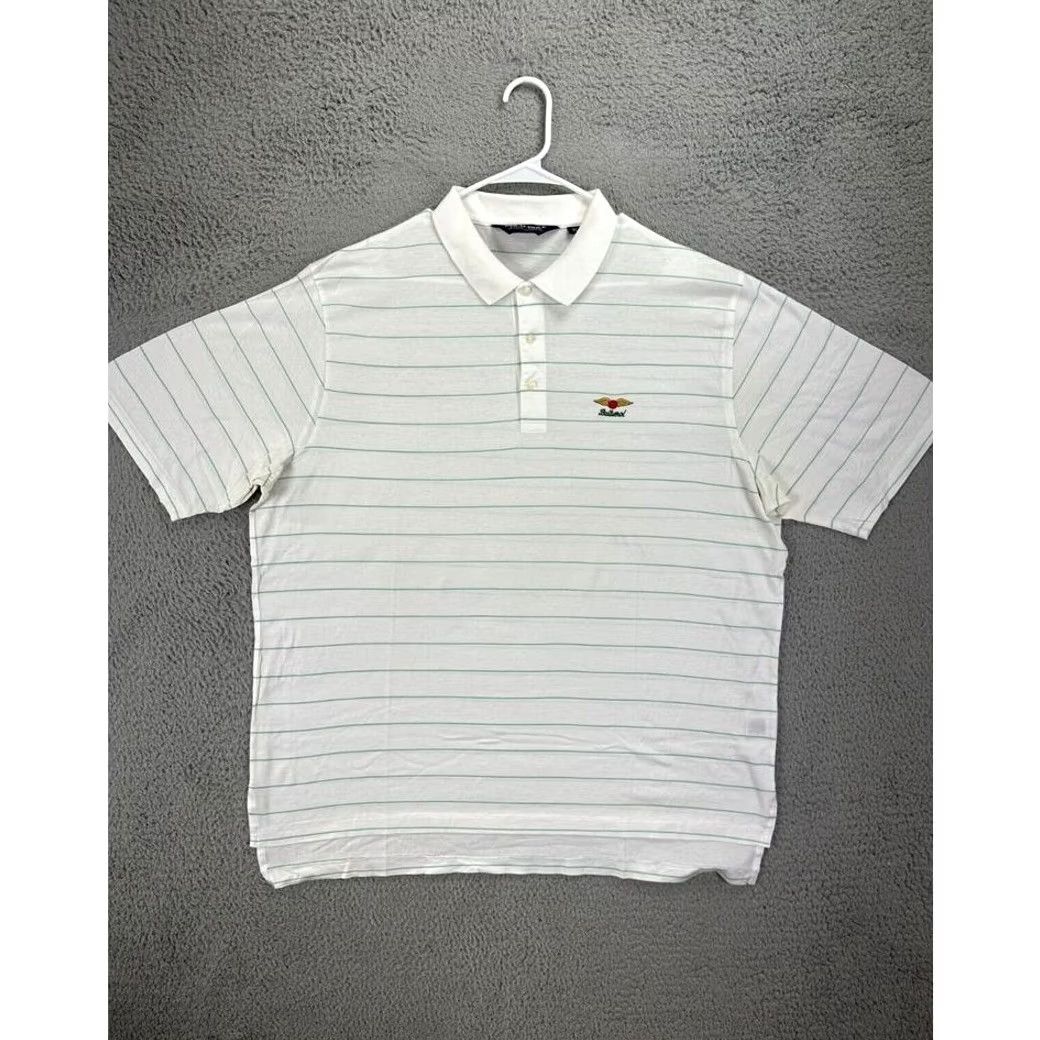 Polo Ralph Lauren VINTAGE Polo Golf Ralph Lauren Shirt Adult XL White Striped Pima Cotton Rugby Casual Men Size US XL / EU 56 / 4 - 2 Thumbnail