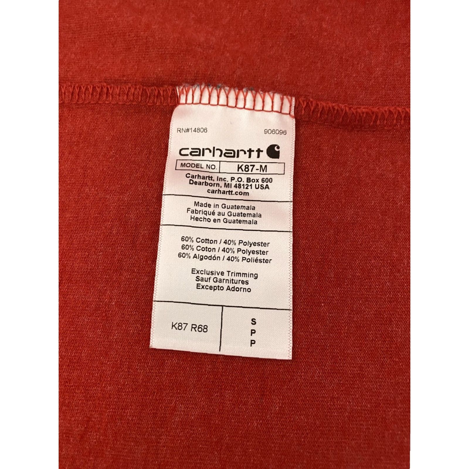 Carhartt Carhartt Shirt Mens Small Red Relaxed Fit Pocket Workwear Crewneck Tee K87-M Size US S / EU 44-46 / 1 - 6 Thumbnail
