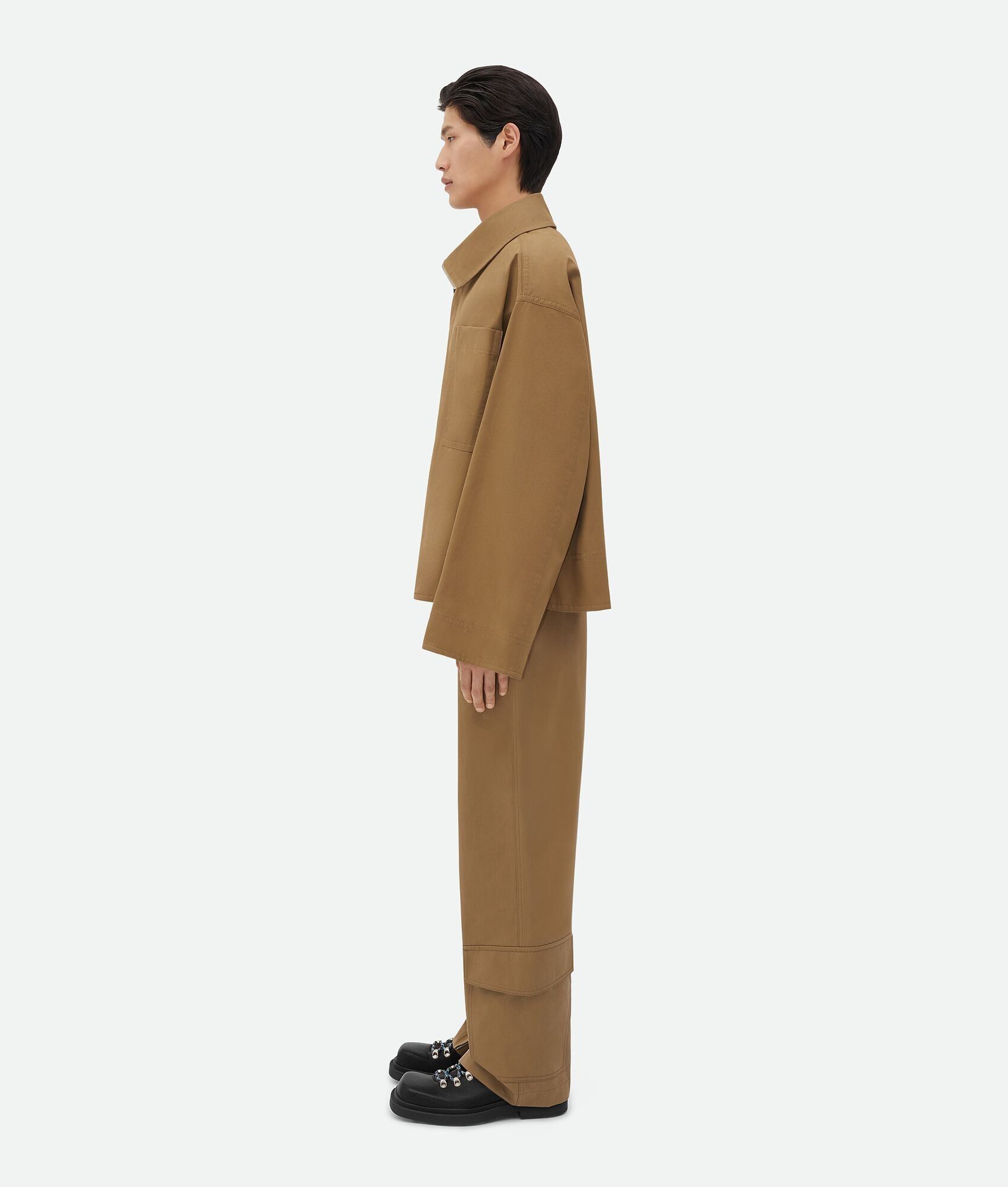 Bottega Veneta o1bcso1str1025 Cotton Gabardine Blouson in Brown Size US M / EU 48-50 / 2 - 3 Thumbnail