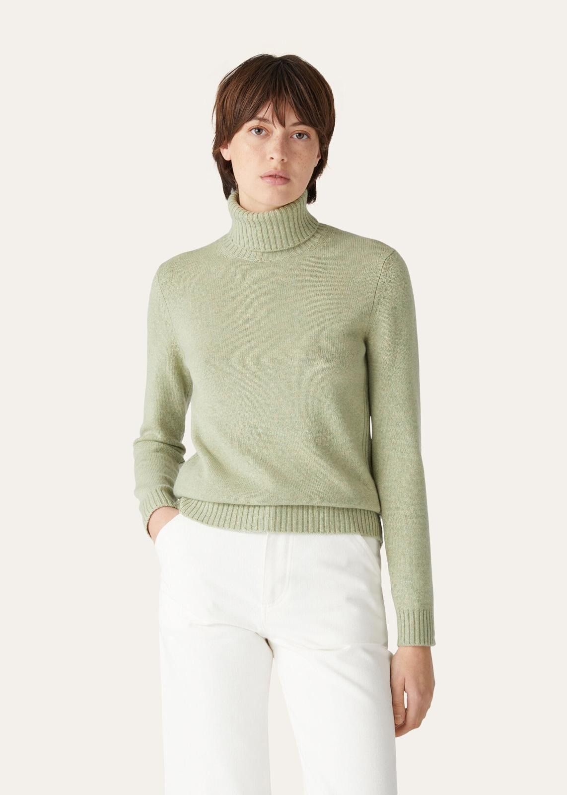 Loro Piana o1srvl11e0824 Parksville Turtleneck Sweater in Light Green Size XXL / US 16-18 / IT 52-54 - 2 Thumbnail