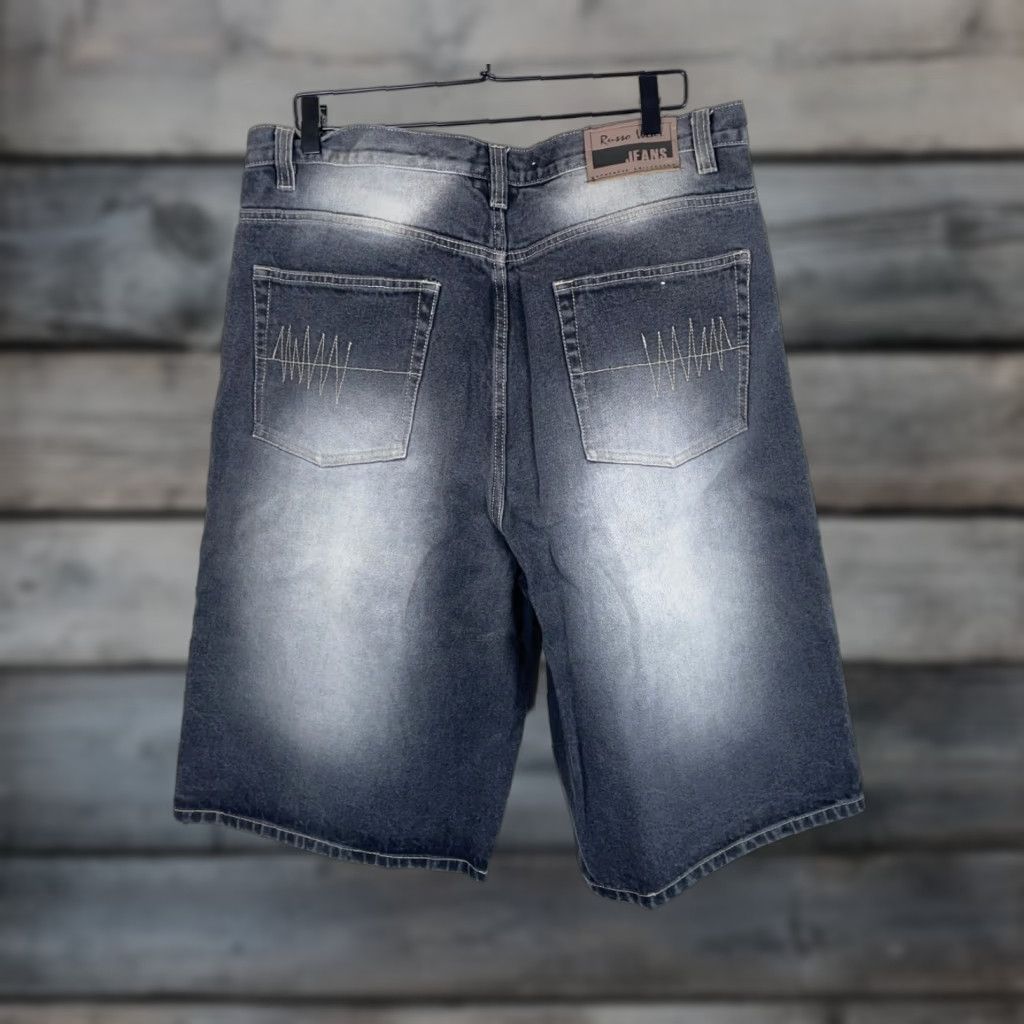 Denime VINTAGE Russo 2Pac Jeans Shorts Denim Hip Hop Retro 90s 5-Pocket 100% Cotton Black Adult Mens 36-38 Slim Baggy Fit 13 Inseam Size US 36 / EU 52 - 1 Thumbnail