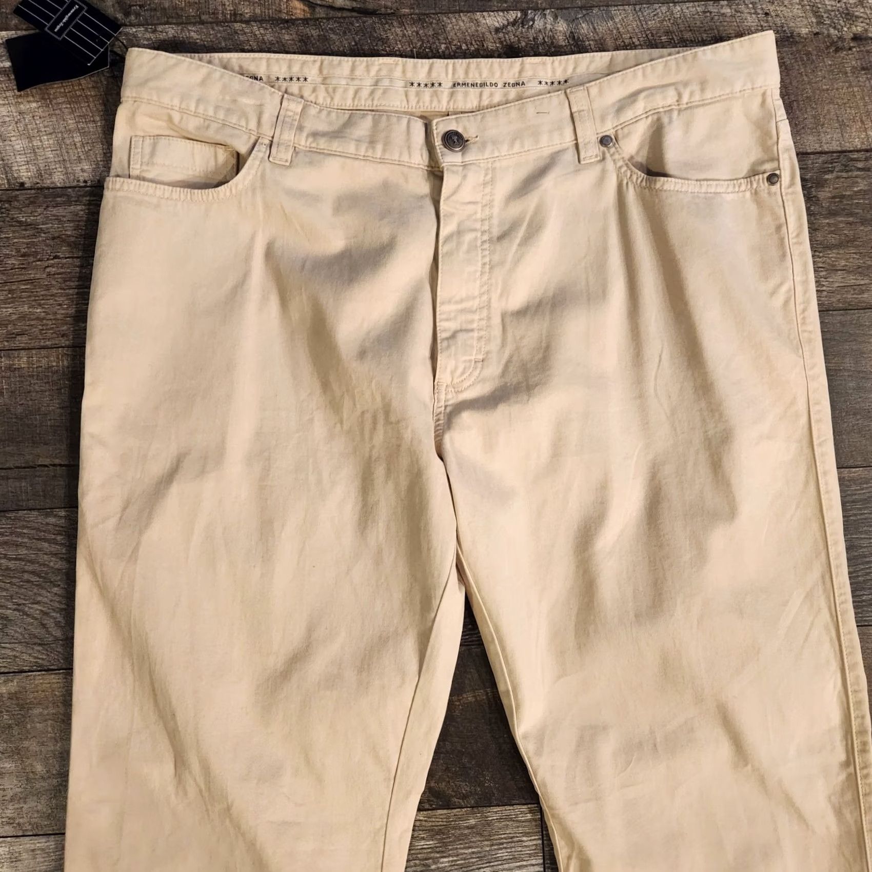 Ermenegildo Zegna Ermenegildo Zegna Chino Pants 40x35 Khaki Five Pocket Pants Beige Cotton Flat Front Regular Men's In Italy New with Tags Size US 40 / EU 56 - 3 Thumbnail
