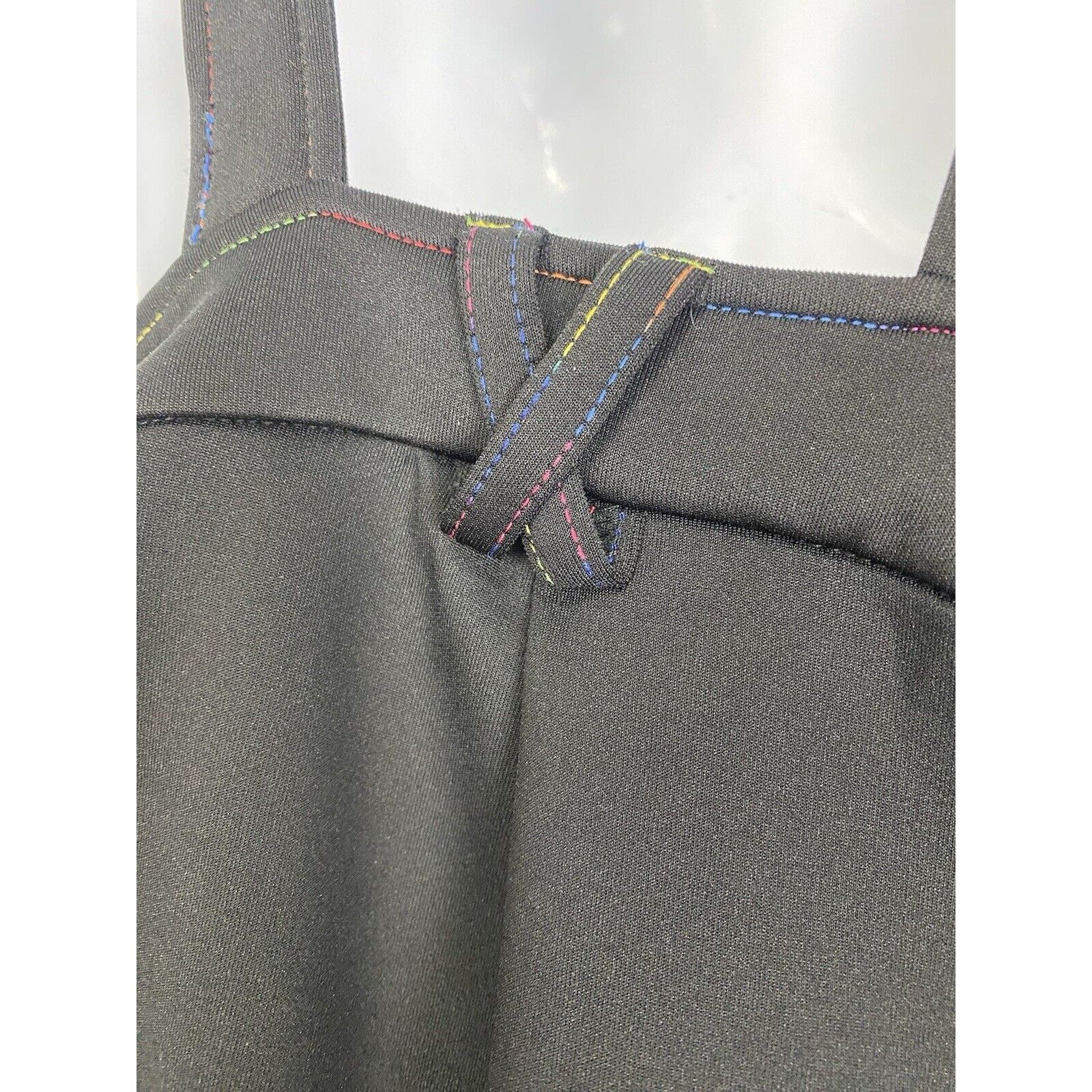 Other Hot Topic Rainbow Black Shortalls Rainbow Thread Overalls Size 28" / US 6 / IT 42 - 5 Thumbnail