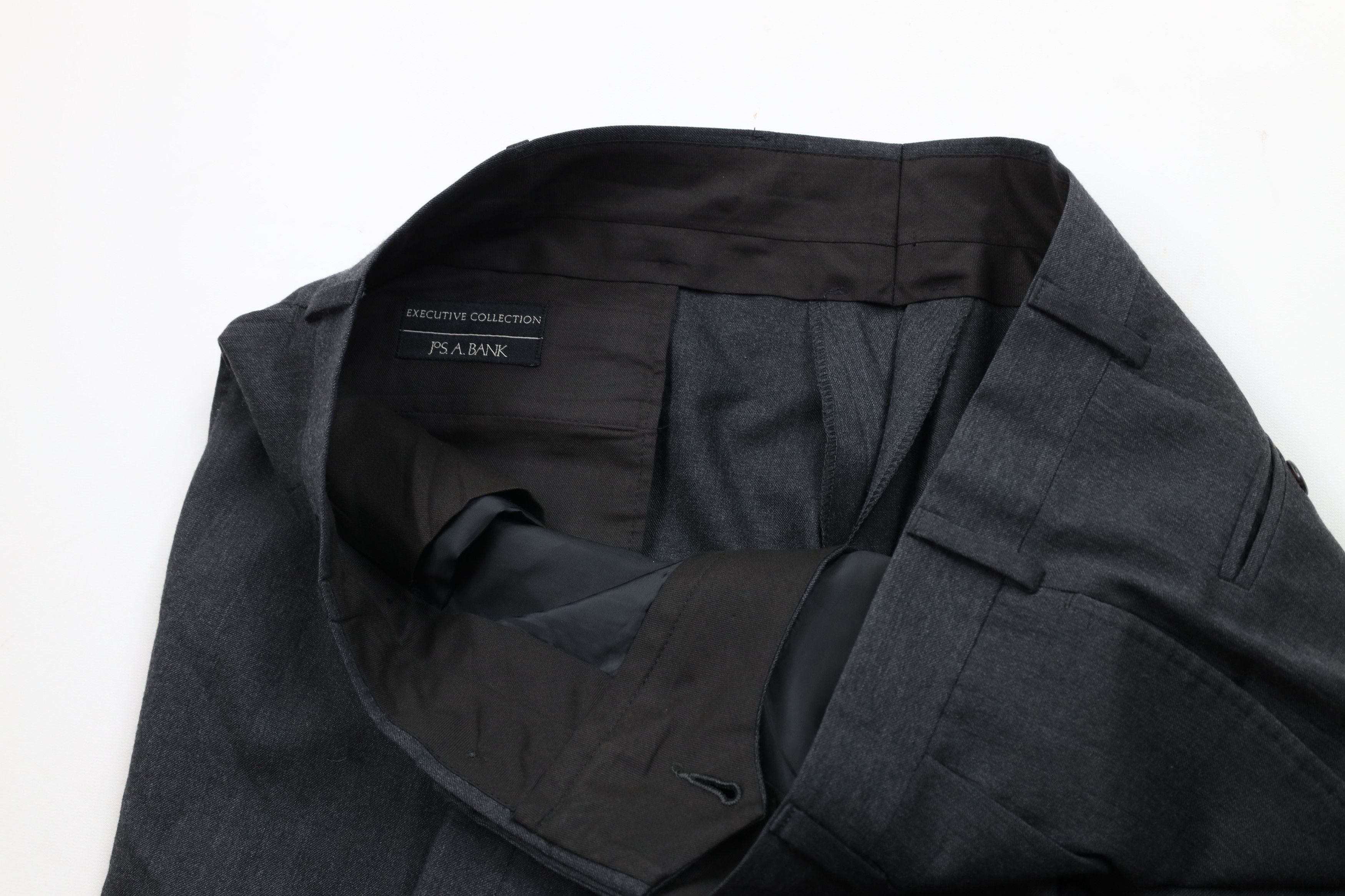 Jos. A. Bank × Vintage Vintage Jos A Bank Cuffed Wool Cashmere Chino Pants Gray Size US 36 / EU 52 - 9 Thumbnail