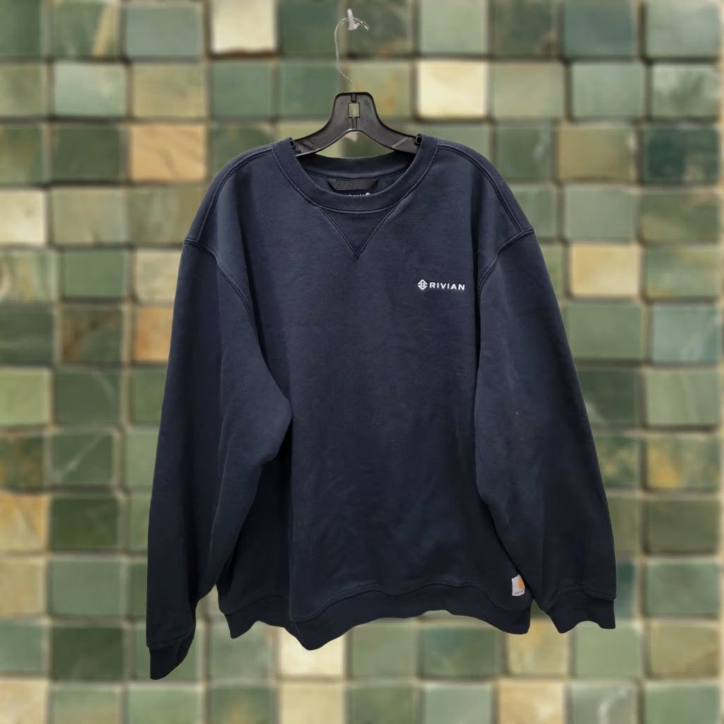 Carhartt VINTAGE Carhartt Sweatshirt Mens 2XL Crew Neck Embroidered Pullover Blue Cotton Knit Heavyweight Size US XXL / EU 58 / 5 - 1 Thumbnail