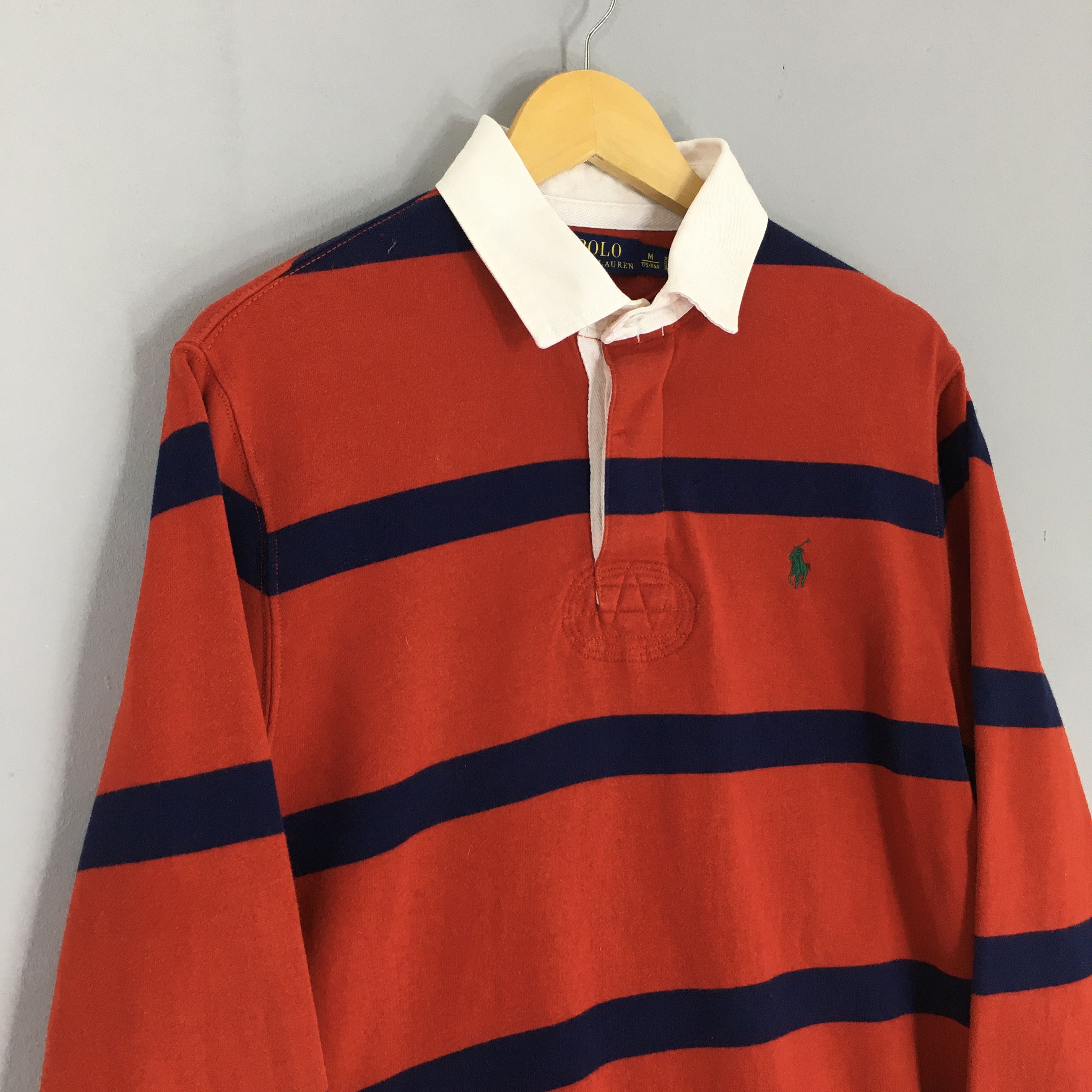Polo Ralph Lauren Vintage Polo Ralph Lauren Striped Rugby Shirt Medium Size US M / EU 48-50 / 2 - 3 Thumbnail