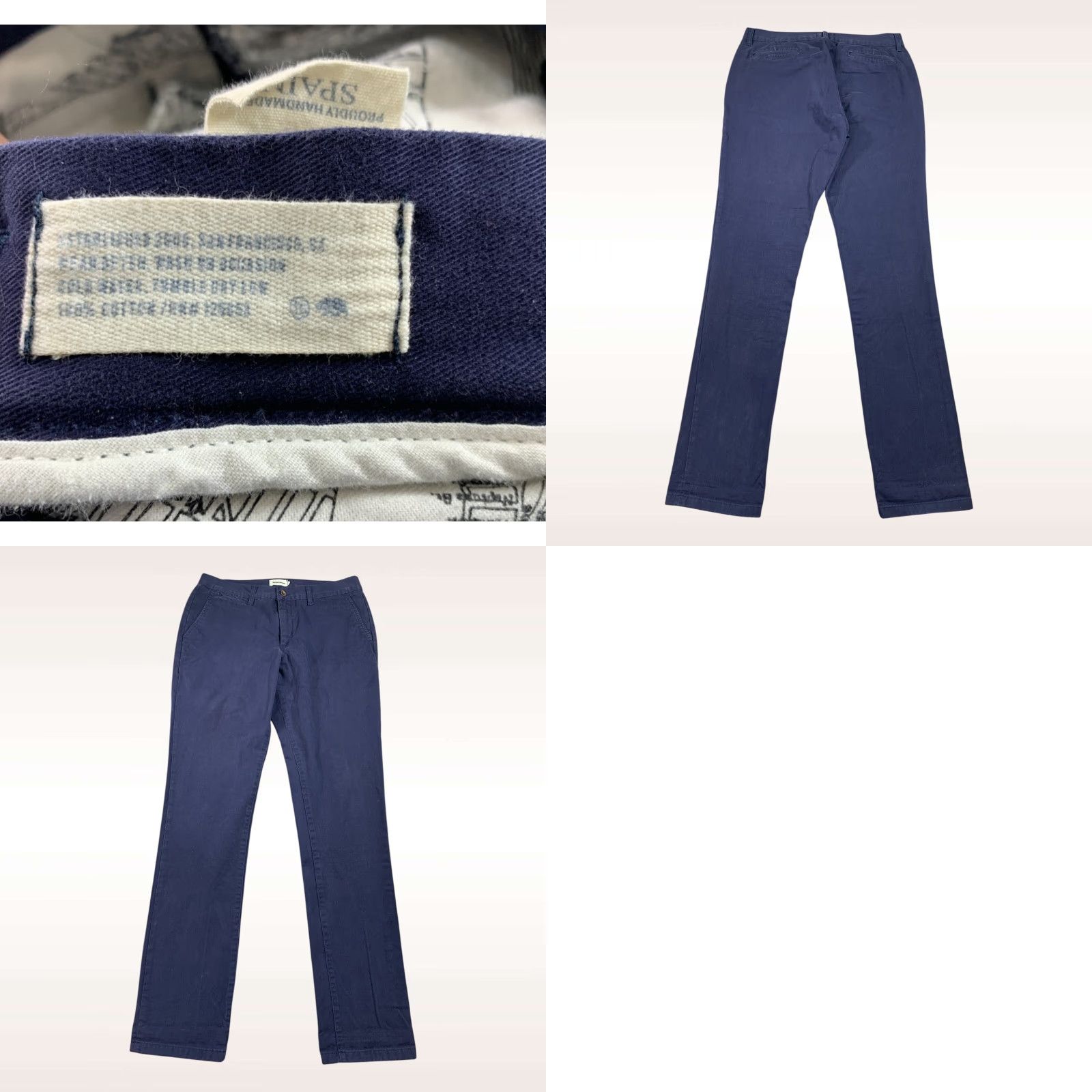 Taylor Stitch The Slim Chino Pants Mens 32x34 Navy 100% Organic Cotton Twill Chino Mens Slim Navy Pants
