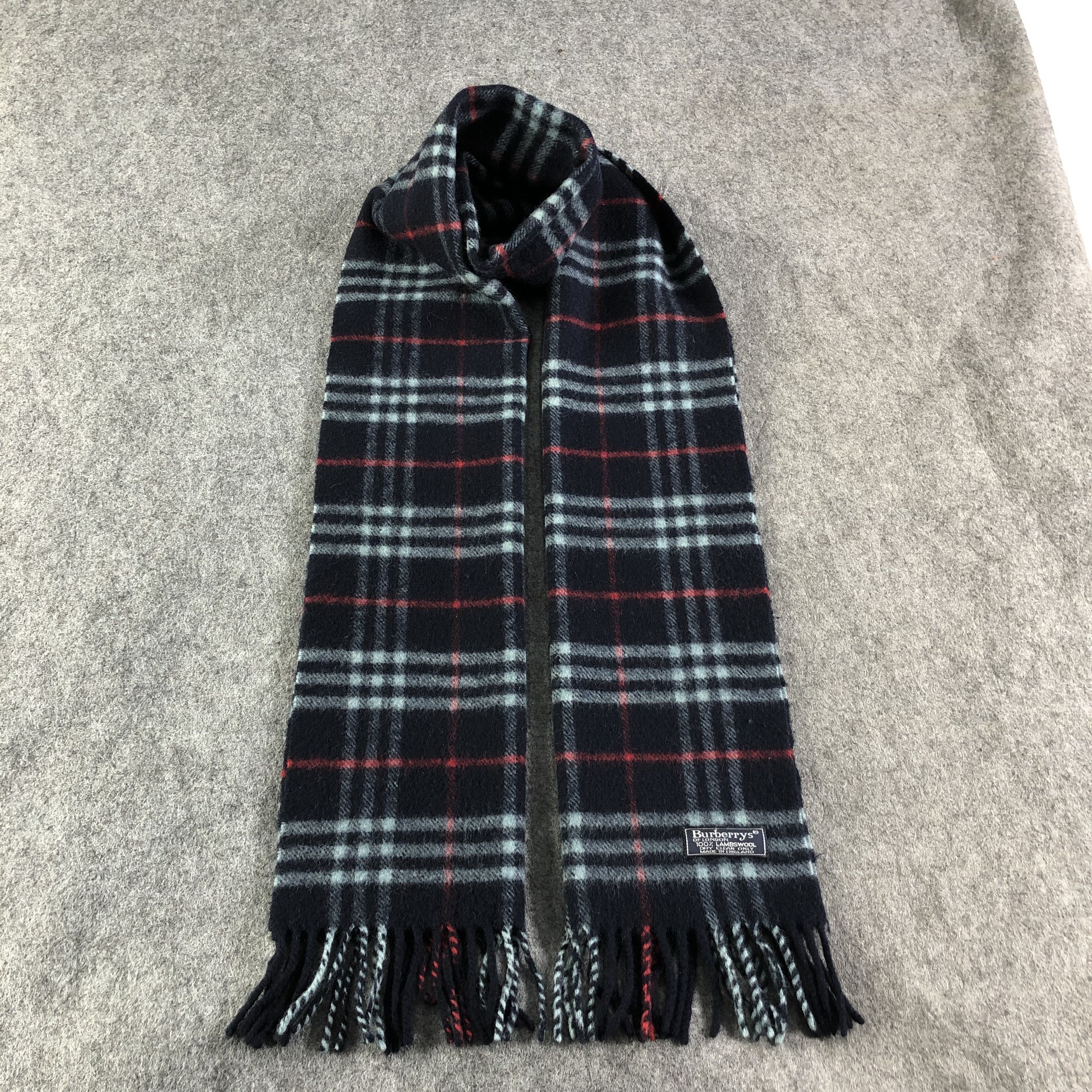 Burberry Burberrys Blue Nova Check Wool Scarf Muffler V1614 Size ONE SIZE - 1 Thumbnail