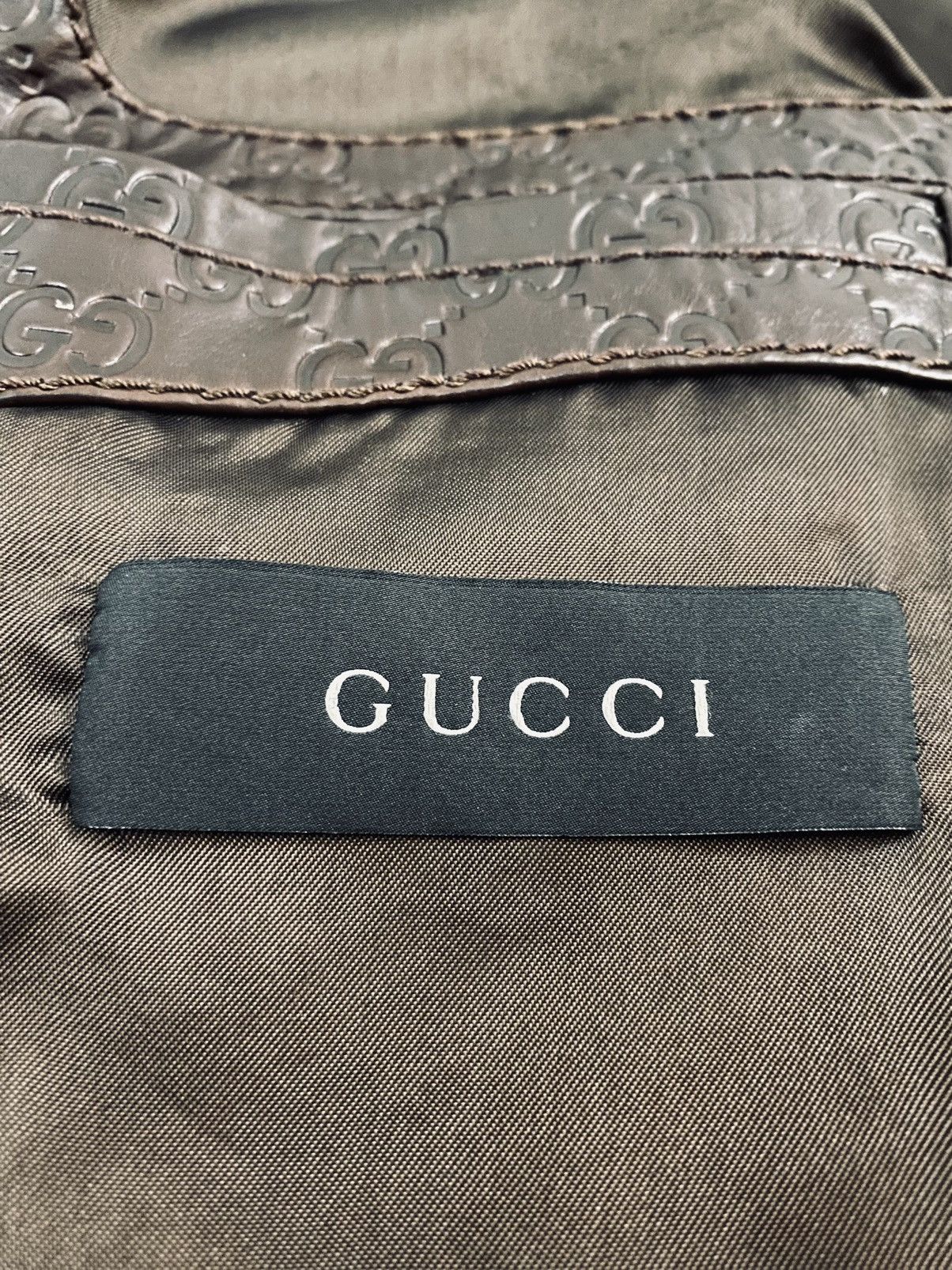 Gucci Gucci x Tom Ford 🇮🇹 Mocha Leather GG Allover Bomber Jacket 52 Size US L / EU 52-54 / 3 - 2 Thumbnail