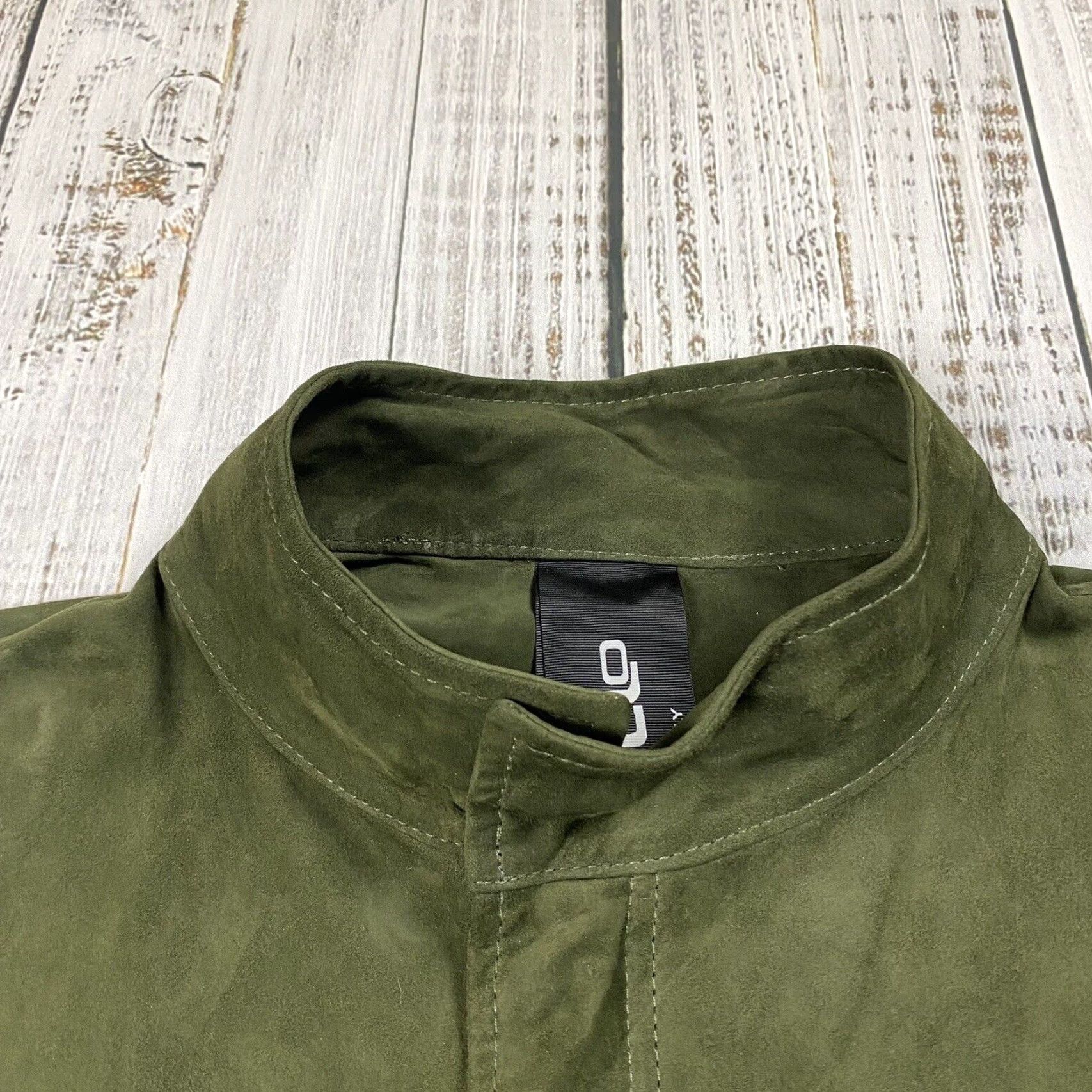 Vintage VINTAGE Flo & Clo Women's Moto Jacket Long Sleeve Green Suede Leather Size 38 Fall Winter Size XS / US 0-2 / IT 36-38 - 2 Thumbnail