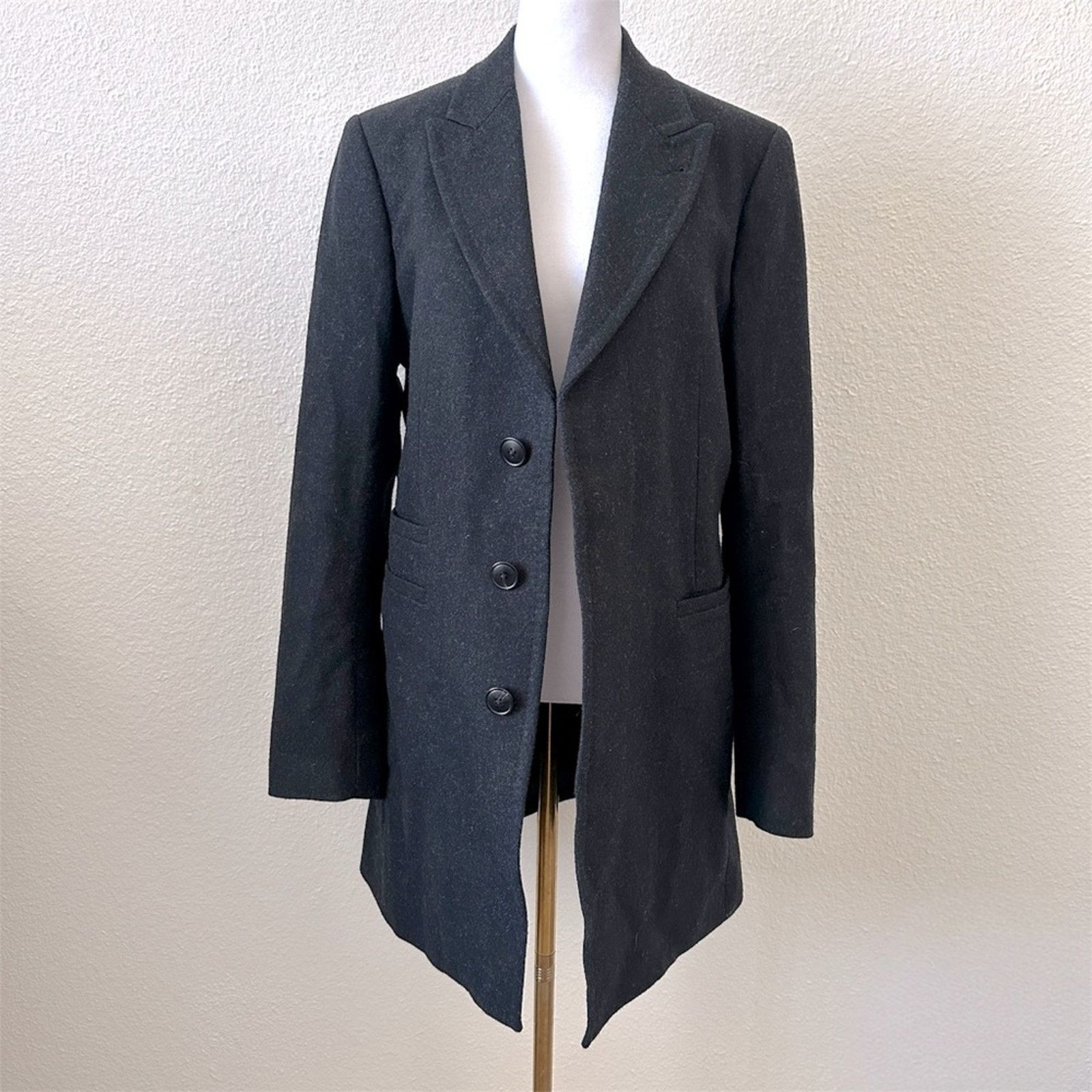 Jil Sander JIL SANDER +J x Uniqlo Single Breasted Wool Coat Grey XS Size XS / US 0-2 / IT 36-38 - 3 Thumbnail
