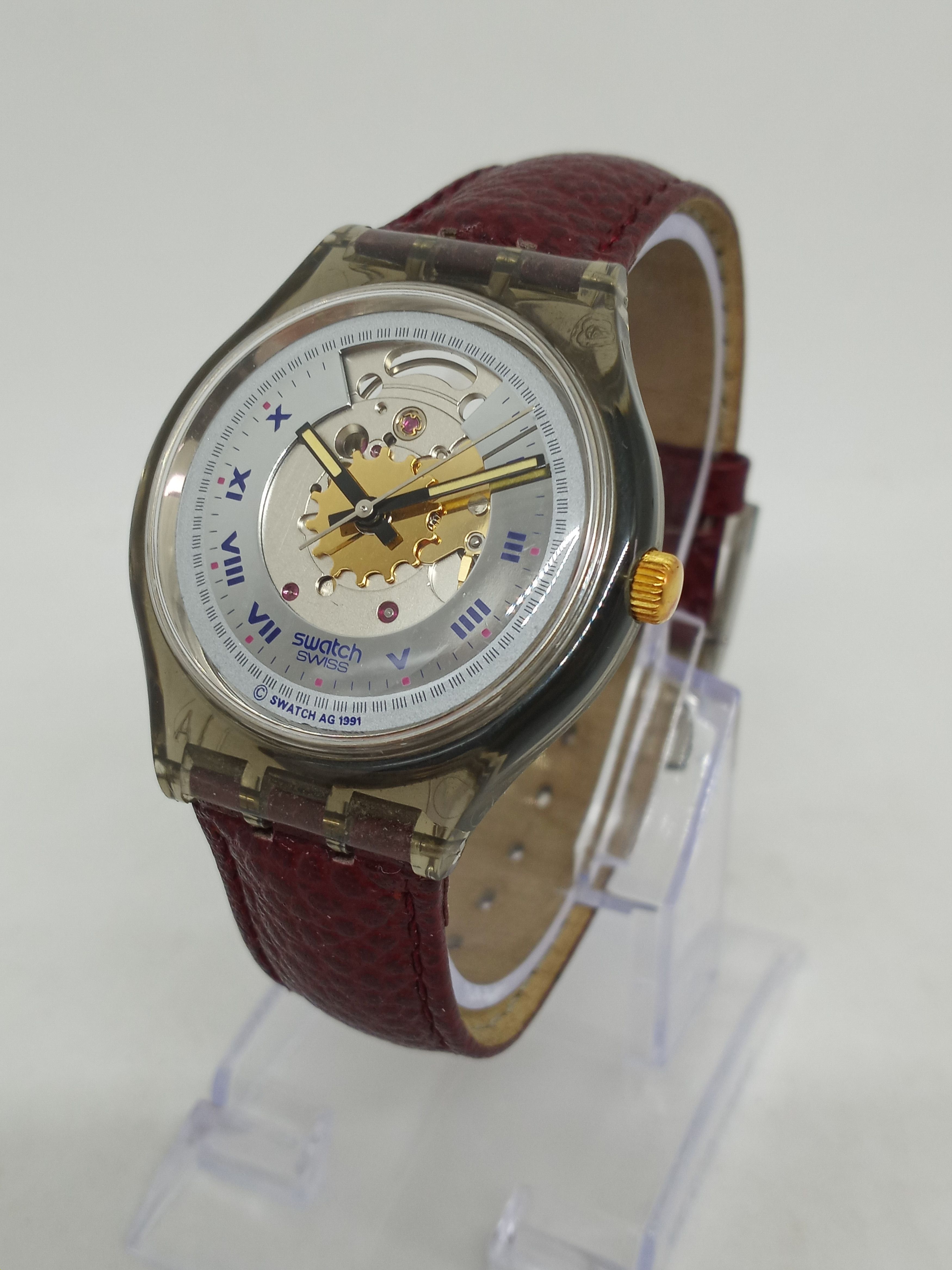 Vintage 1991 Swatch Sam100 "rubin" 34Mm Swiss Watch in Red, Men's Product Image