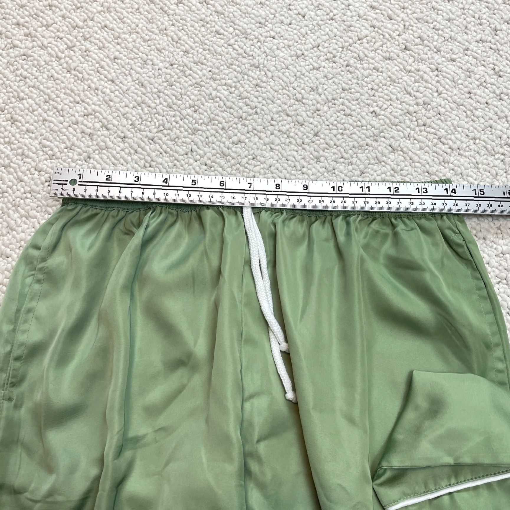 Vintage Unbranded Windbreaker Lounge Pants Mens Medium 28x33 Stretch Elastic Comfort Green Knit Polyester Spandex Size US 31 - 6 Thumbnail