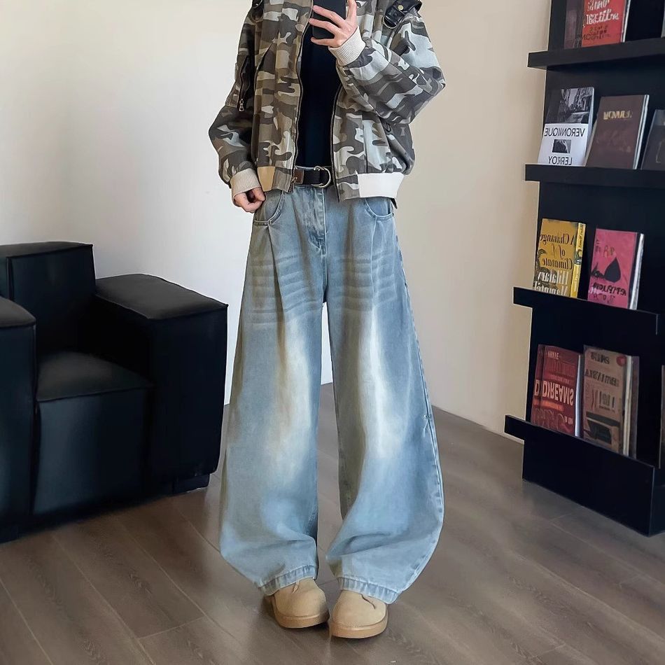 Japanese Brand Retro loose high street straight leg jeans Size US 32 / EU 48 - 4 Thumbnail