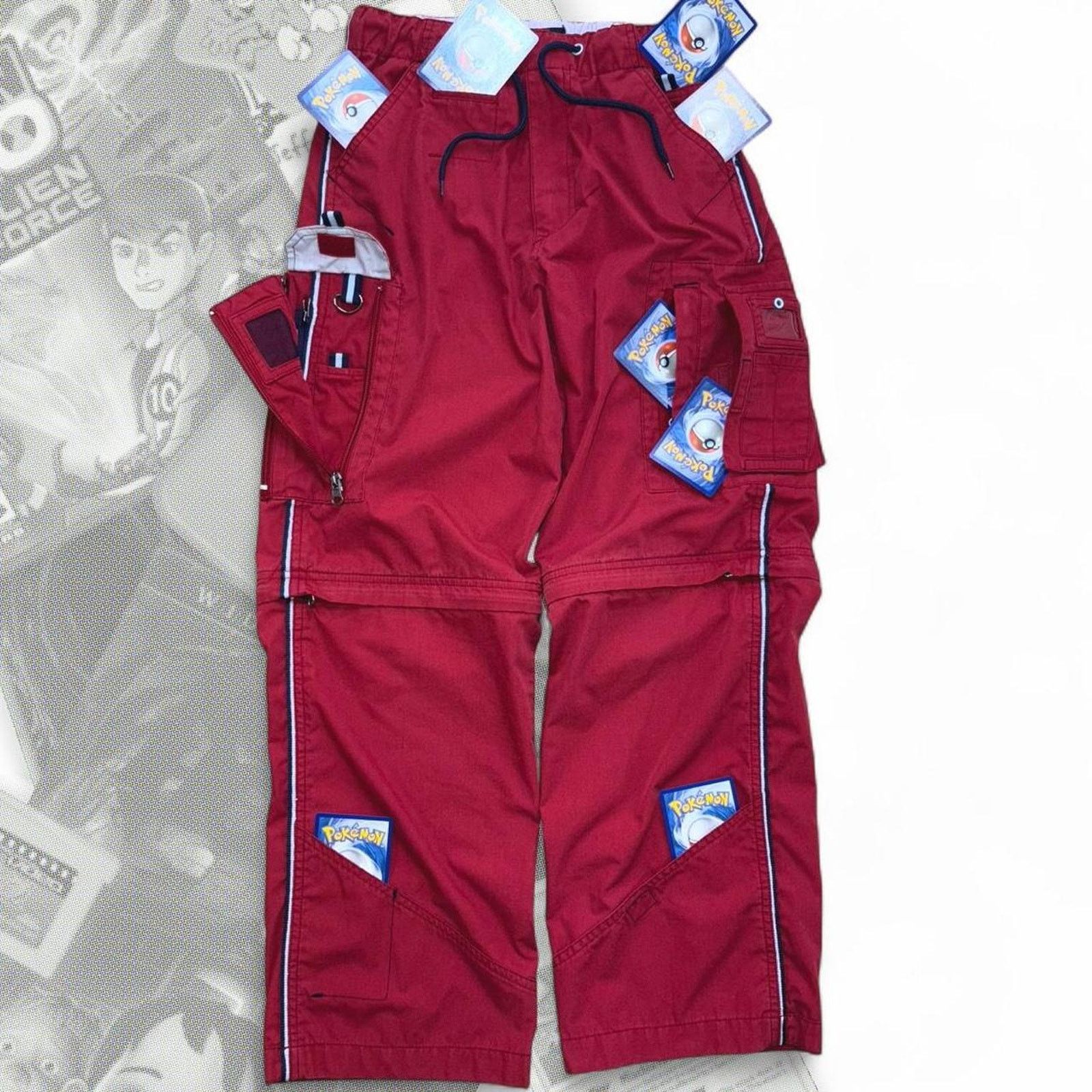 Arizona Jean Co. Vintage 90’s Arizona Jeans Striped Cargo Paratrooper Pants Size 30" / US 8 / IT 44 - 2 Thumbnail