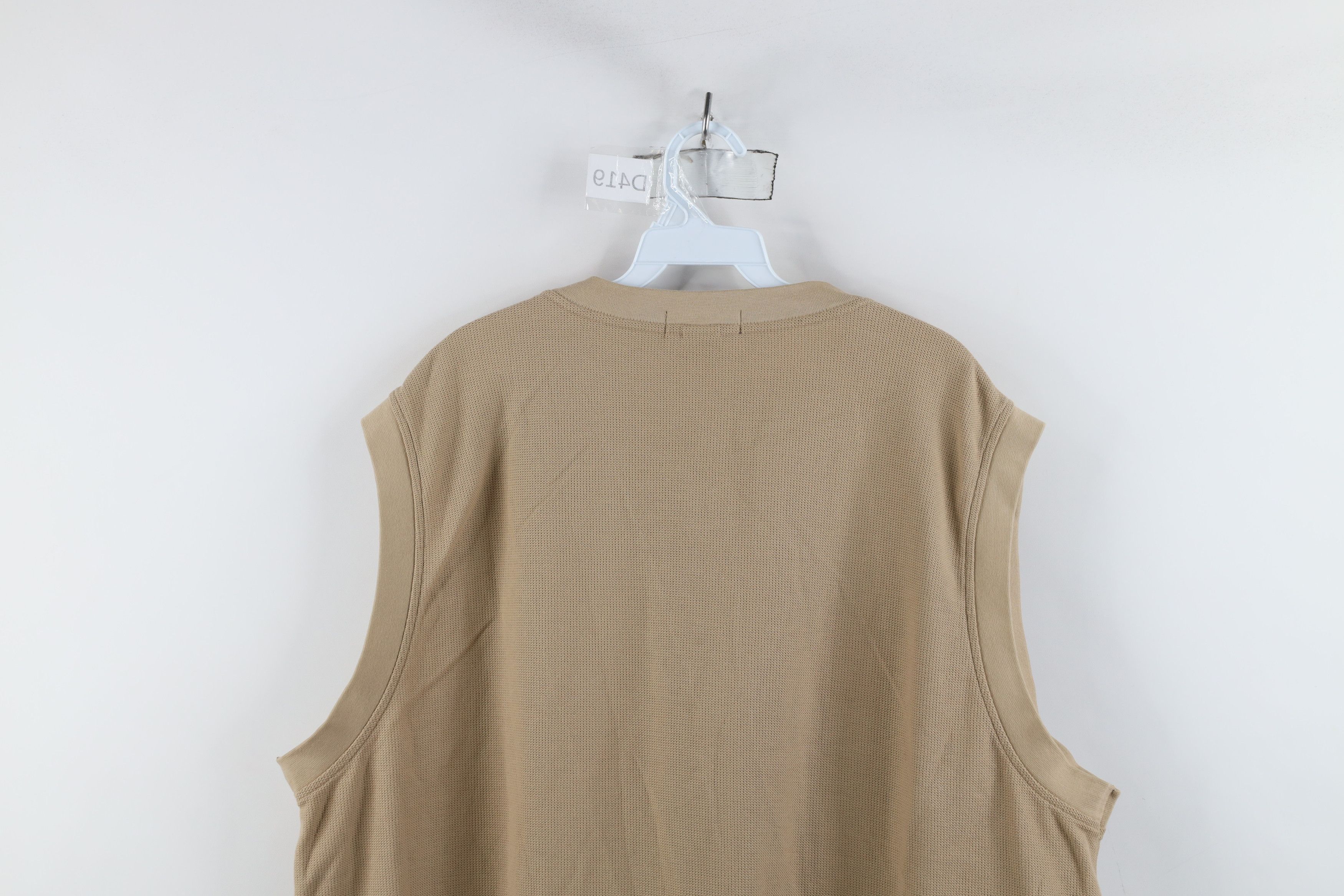 Lands' End × Vintage Vintage 90s Lands End Waffle Knit Sweater Vest Beige Cotton Size US XL / EU 56 / 4 - 9 Thumbnail