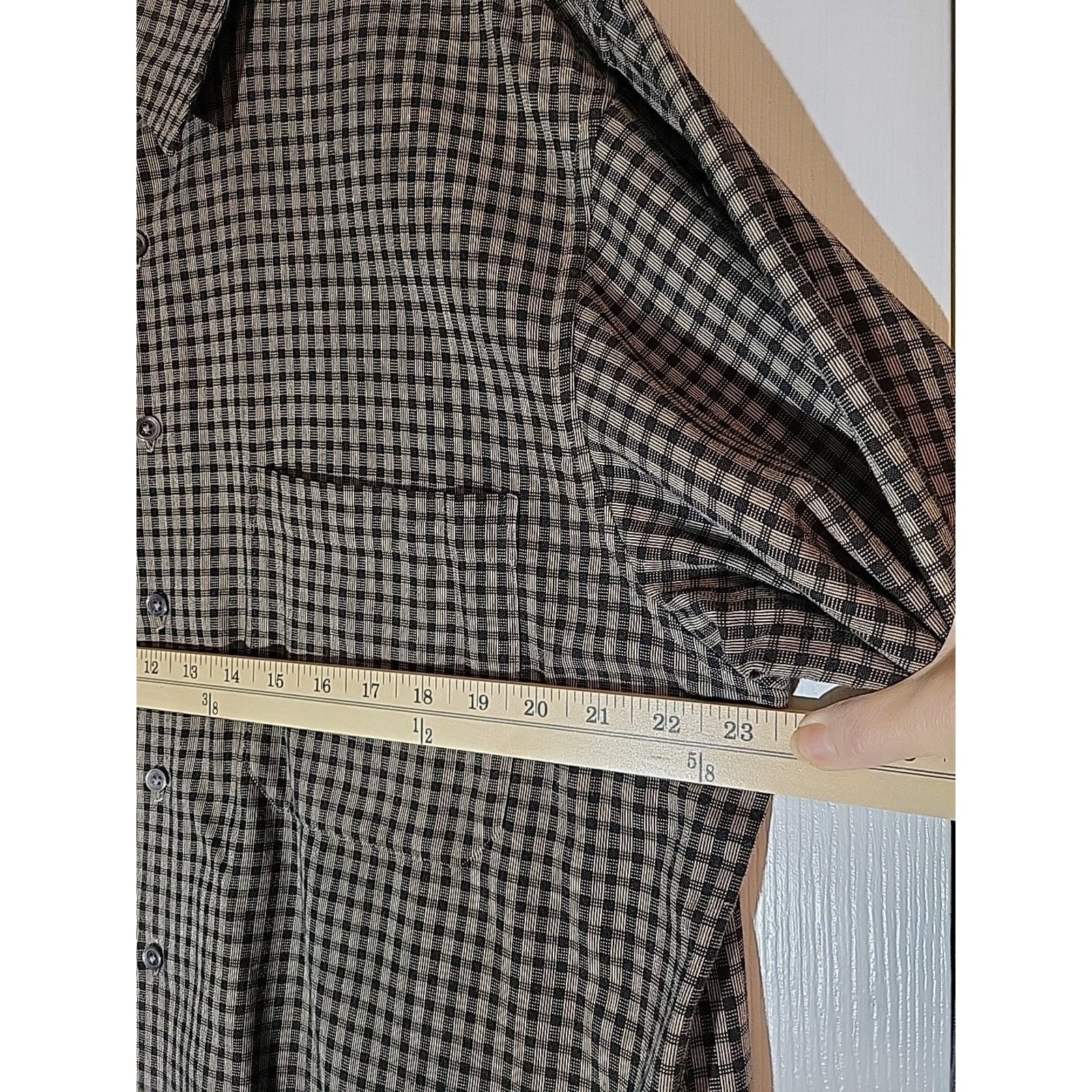 Brandini BRANDINI le collezioni Black Plaid Cotton LG Dress Shirt Size US L / EU 52-54 / 3 - 8 Thumbnail