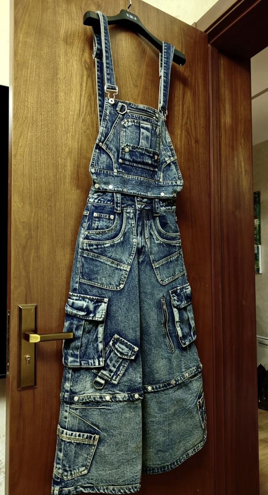 Other PERSONSOUL MAXI DENIM DUNGAREES SKIRT Size 26" / US 2 / IT 38 - 4 Thumbnail