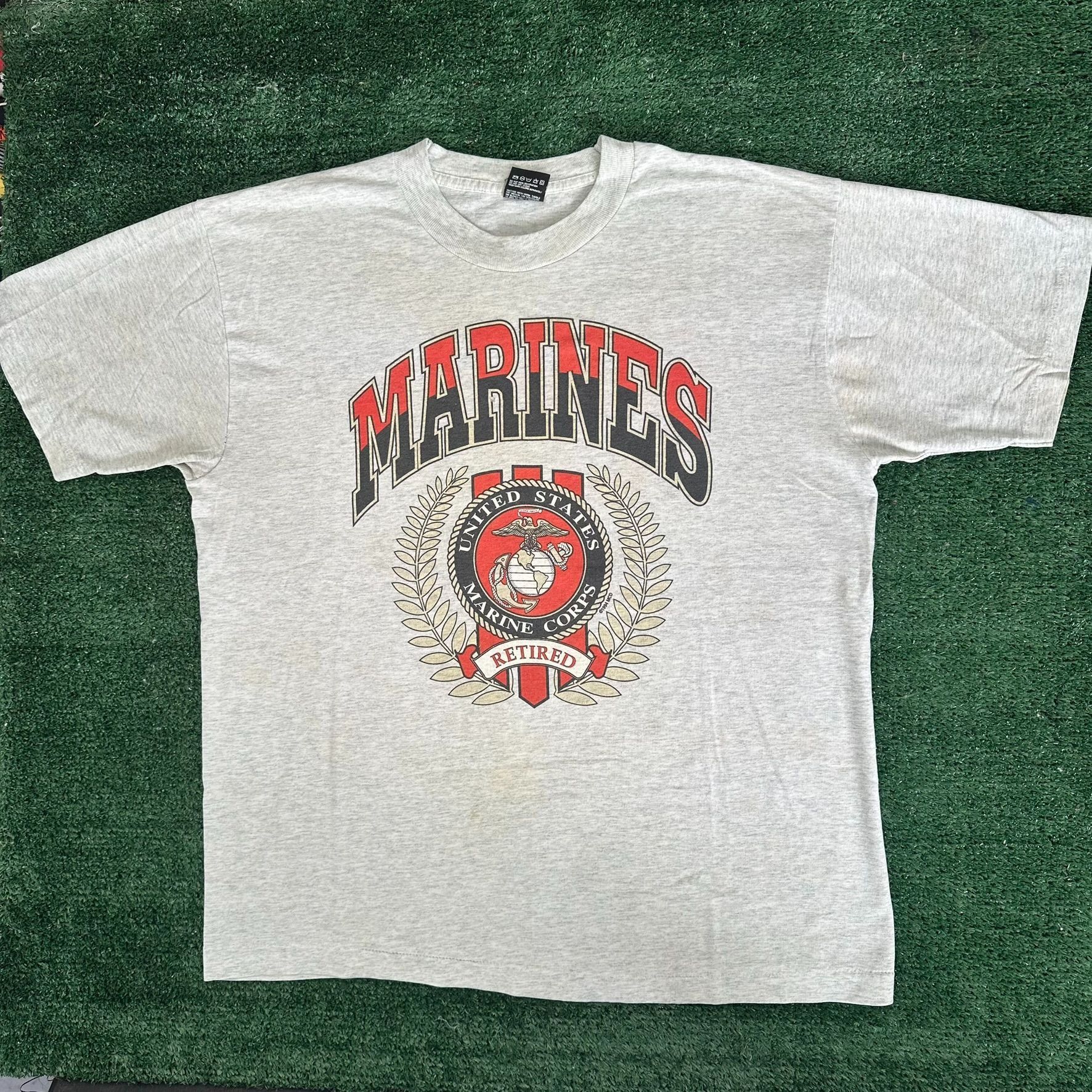 Vintage Vintage 90s USMC Marines Insignia T-Shirt Single Stitch Reti Size US L / EU 52-54 / 3 - 1 Thumbnail