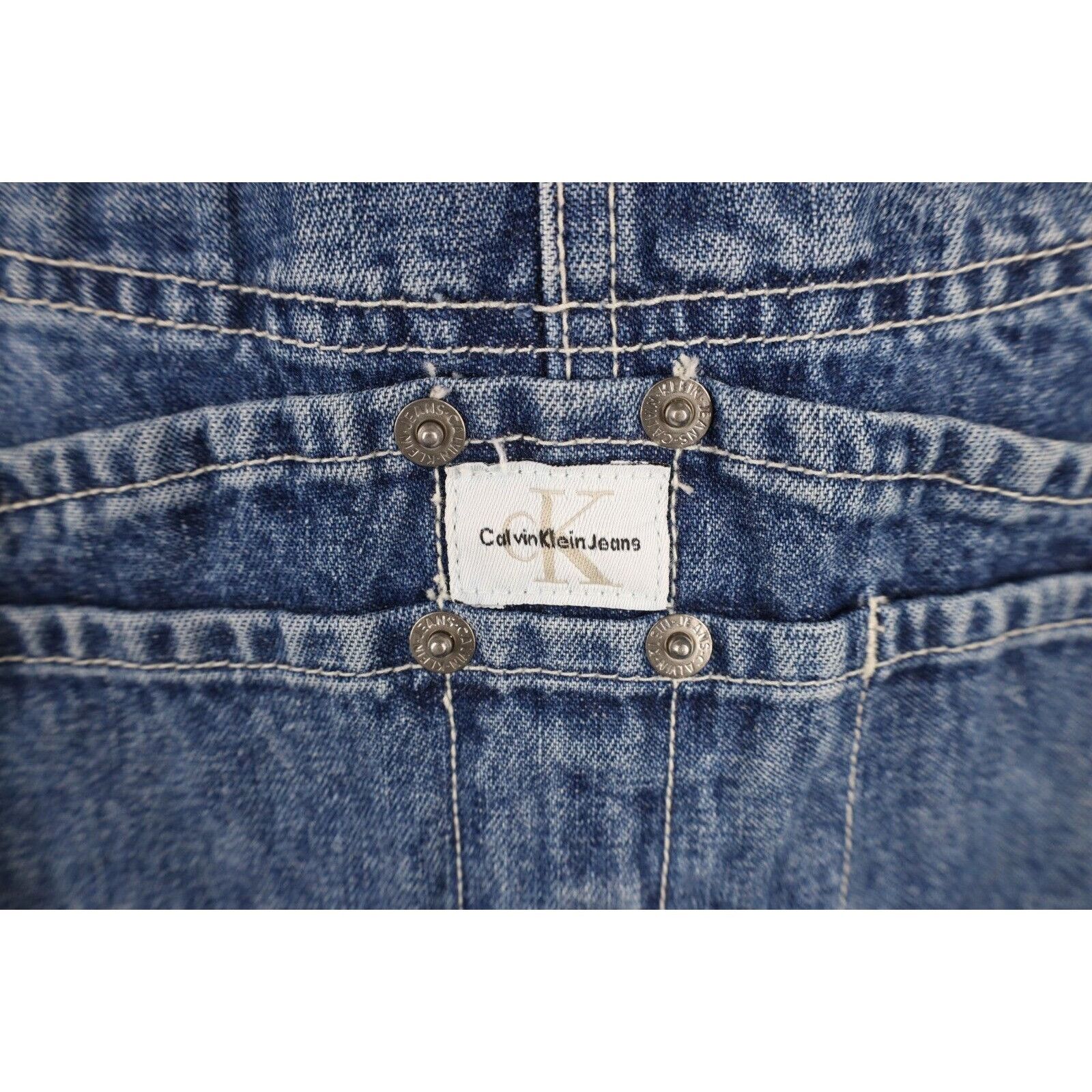 Calvin Klein × Vintage Vintage 90s Calvin Klein Faded Spell Out Wide Leg Overalls Size US 36 / EU 52 - 7 Thumbnail