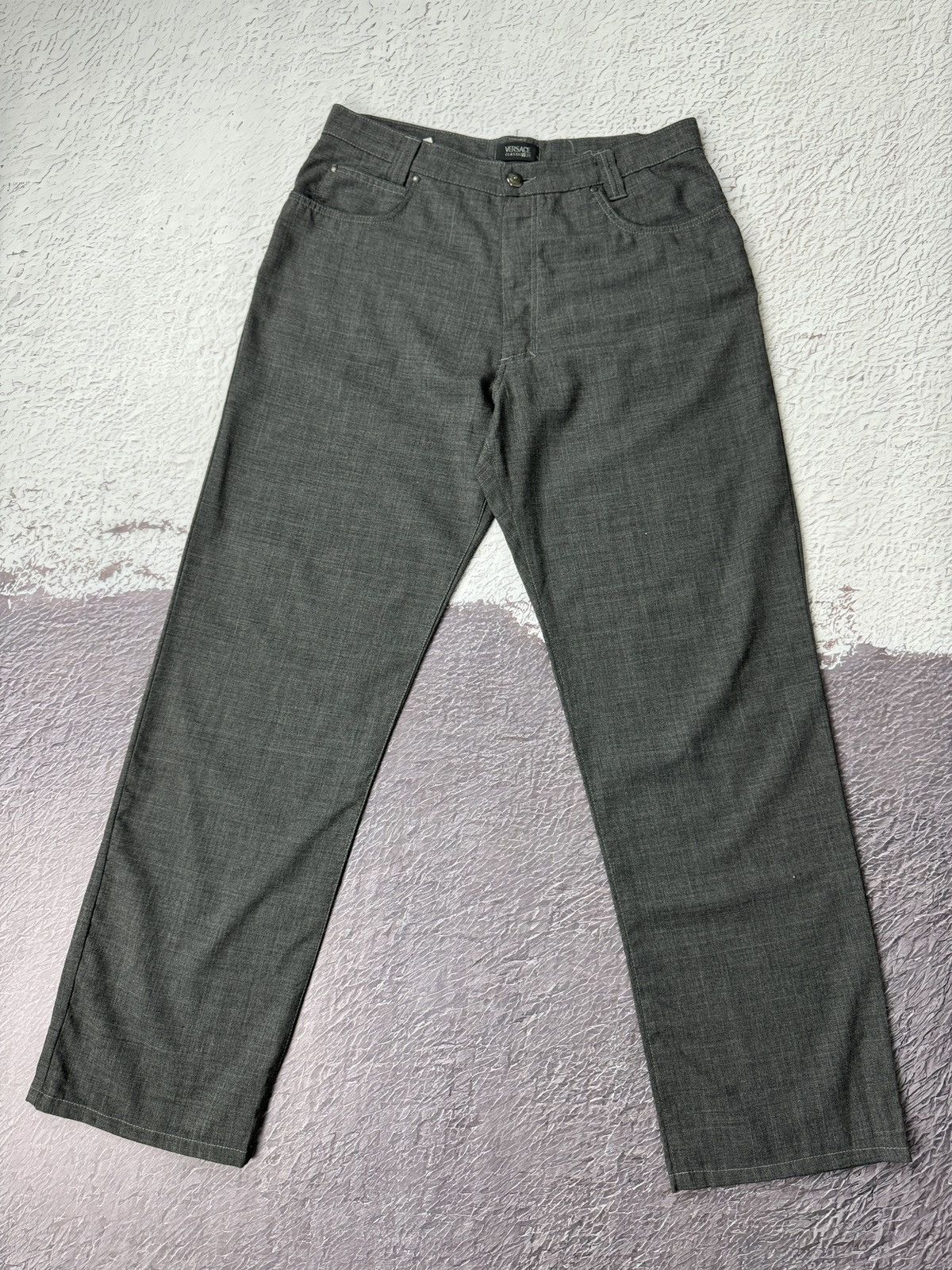 Versace Versace Classic V2 vintage grey wool casual pants logo Size US 32 / EU 48 - 1 Thumbnail