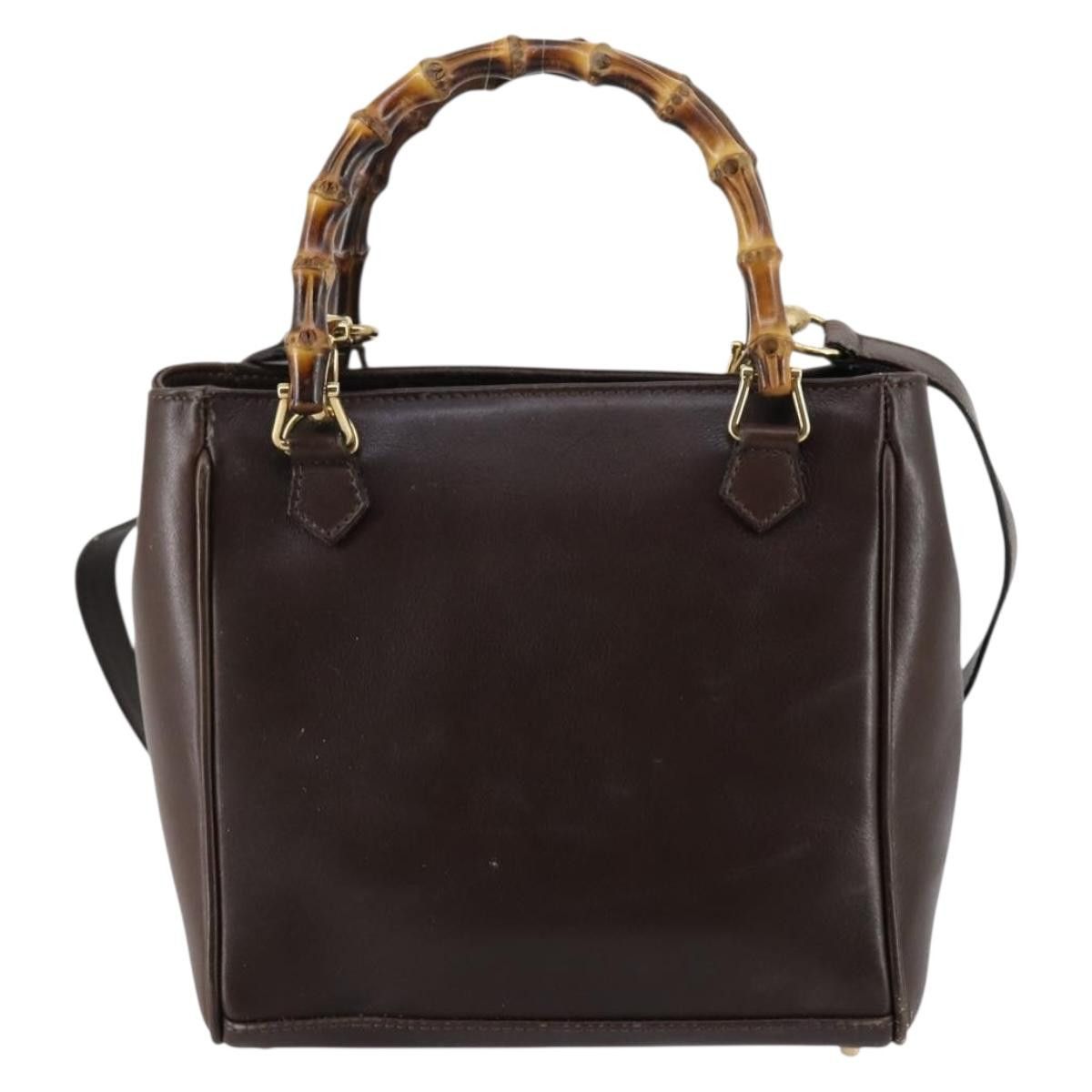 Gucci GUCCI Bamboo Handbag Leather Brown Size ONE SIZE - 3 Thumbnail