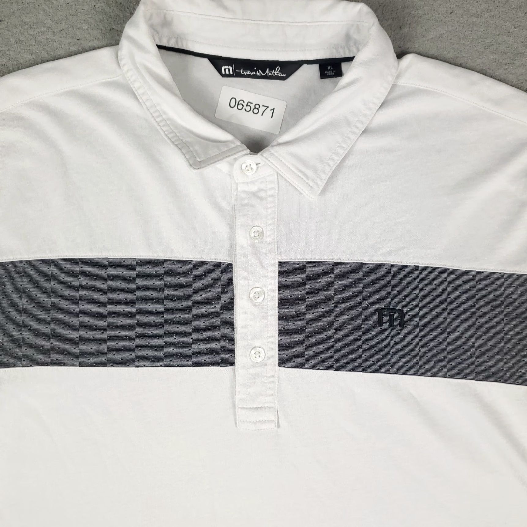 TravisMathew Travis Mathew Polo Shirt Mens XL White Gray Golf Casual Short Sleeve Polo Shirt Men's XL White Gray Golf Casual Short Sleeve Size US XL / EU 56 / 4 - 2 Thumbnail