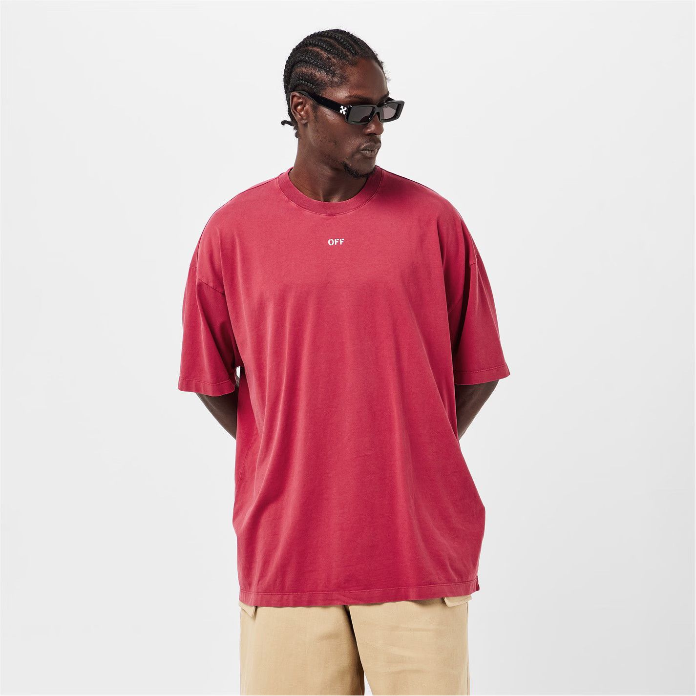 Off-White o1g2r1mq0226 St Matthew Oversized T-Shirt In Red Size US M / EU 48-50 / 2 - 3 Thumbnail