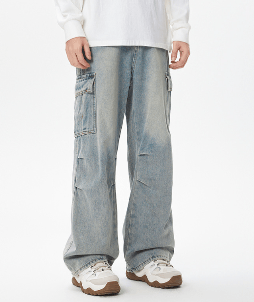 Japanese Brand × Jean Japanese retro cleanfit washed distressed cargo jeans Size US 32 / EU 48 - 3 Thumbnail