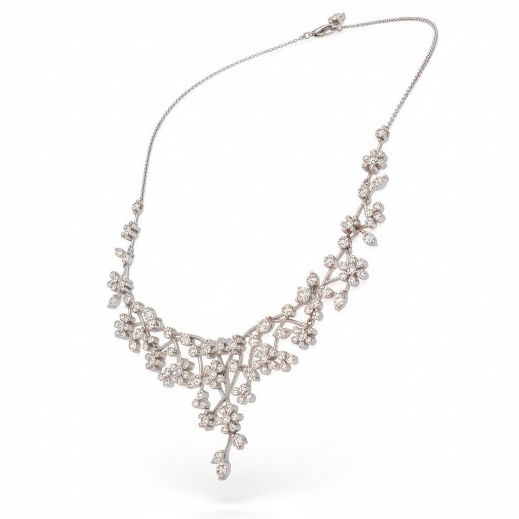 Other Eliot Danori Rhodium-Plated Flower Cubic Zirconia Necklace Size ONE SIZE - 4 Thumbnail
