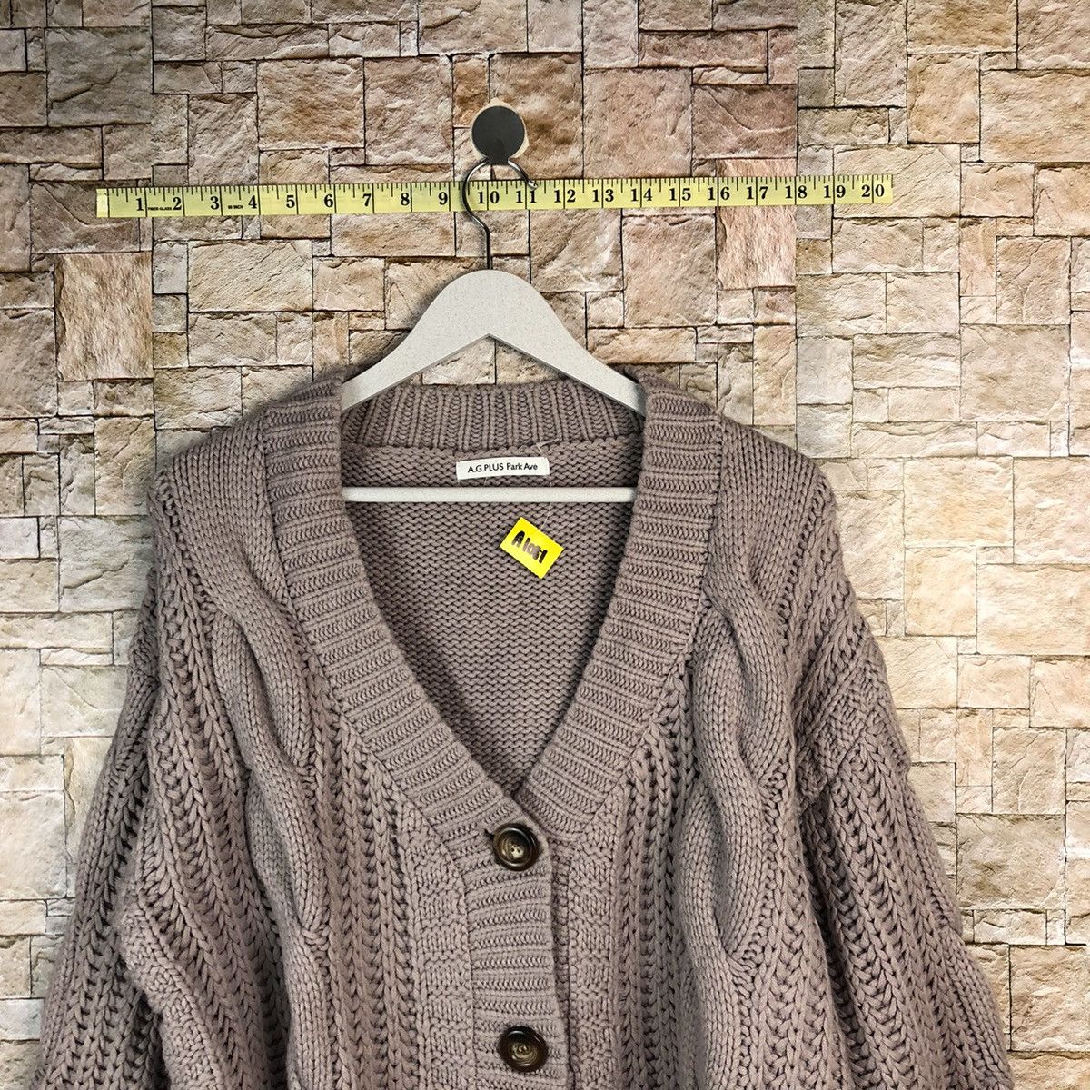 Aran Isles Knitwear A.G. Plus Park Ave Purple Cardigan cable Knitwear #A1081 Size L / US 10 / IT 46 - 2 Thumbnail