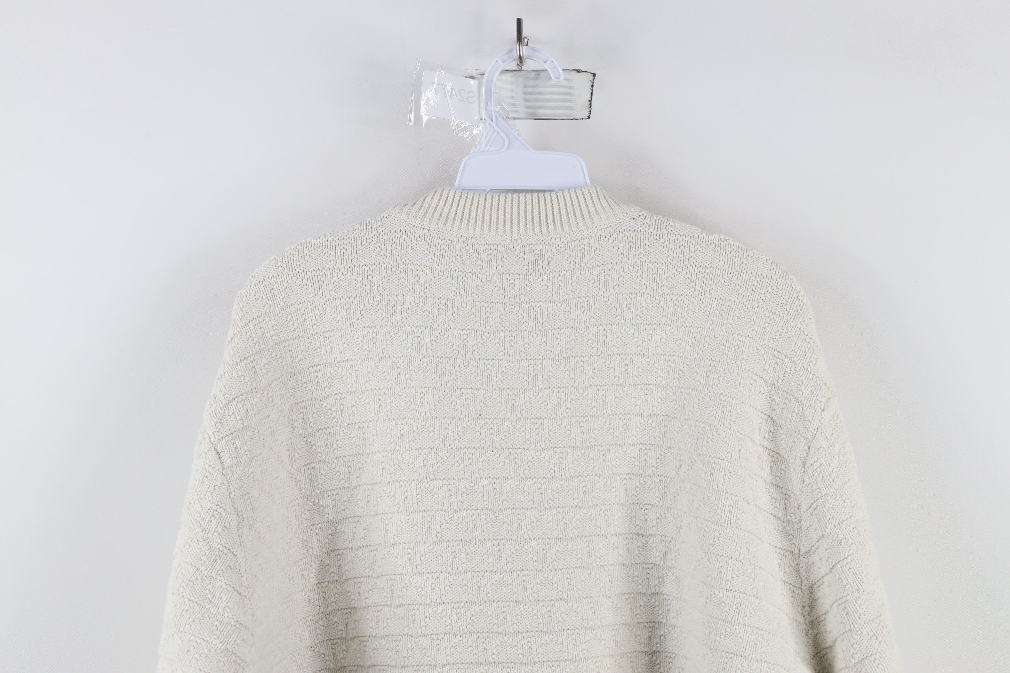 Cabelas × Vintage Vintage 90s Cabelas Horse Equestrian Knit Sweater Cream Size L / US 10 / IT 46 - 10 Thumbnail