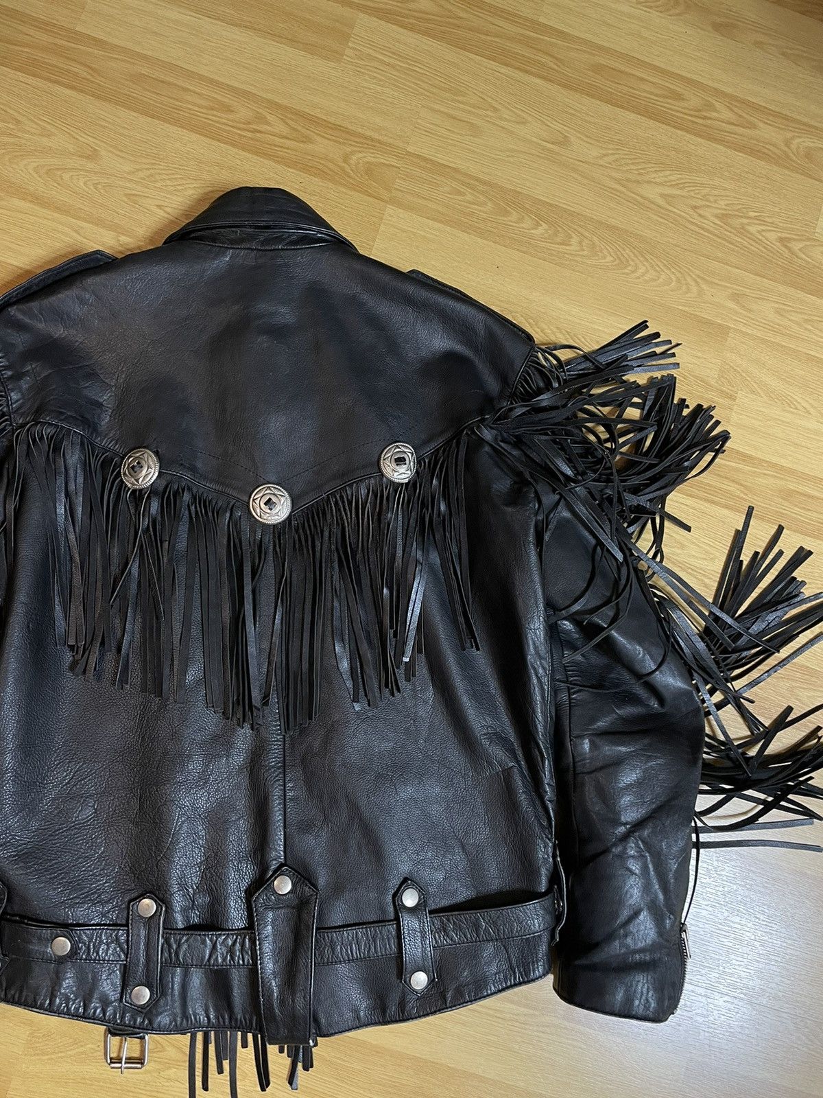 Vintage vintage biker leather suede fringe jacket rare M-L Size US M / EU 48-50 / 2 - 14 Thumbnail