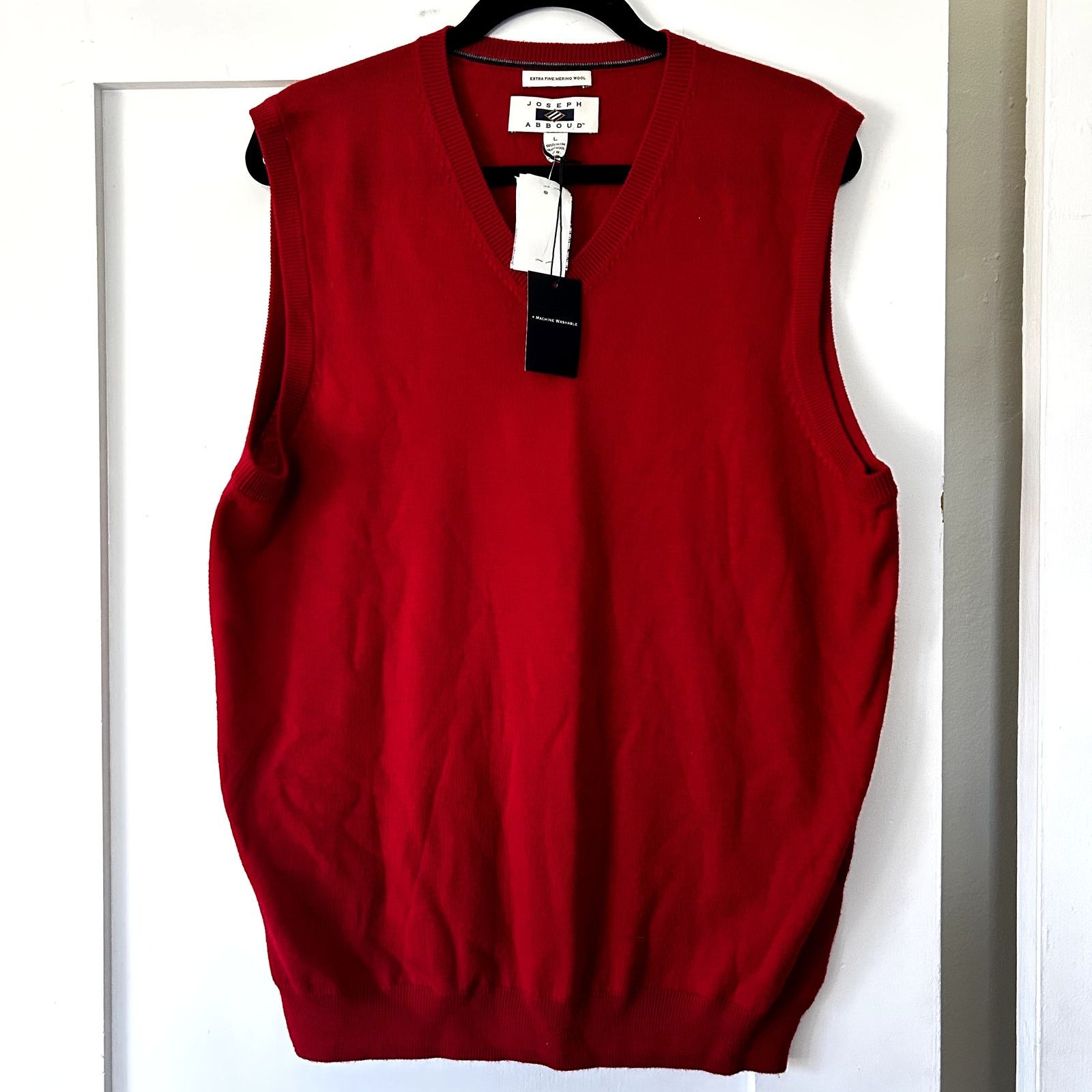 Joseph Abboud NWT Joseph Abboud classic red merino wool vest Size US L / EU 52-54 / 3 - 1 Thumbnail