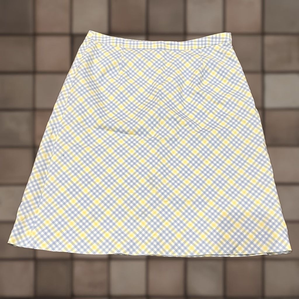 Brooks Brothers VINTAGE Brooks Brothers Women's A-Line Skirt Cotton Argyle Knee-Length Spring Fall Casual Conference Dressy 8 Size 30" / US 8 / IT 44 - 1 Thumbnail