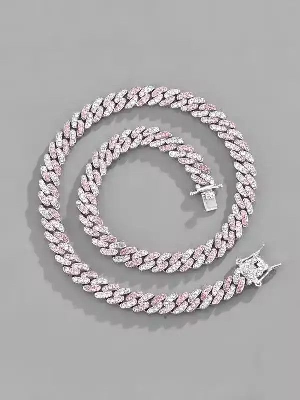 Jewelry Pink Rhinestone Necklace Size ONE SIZE - 3 Thumbnail