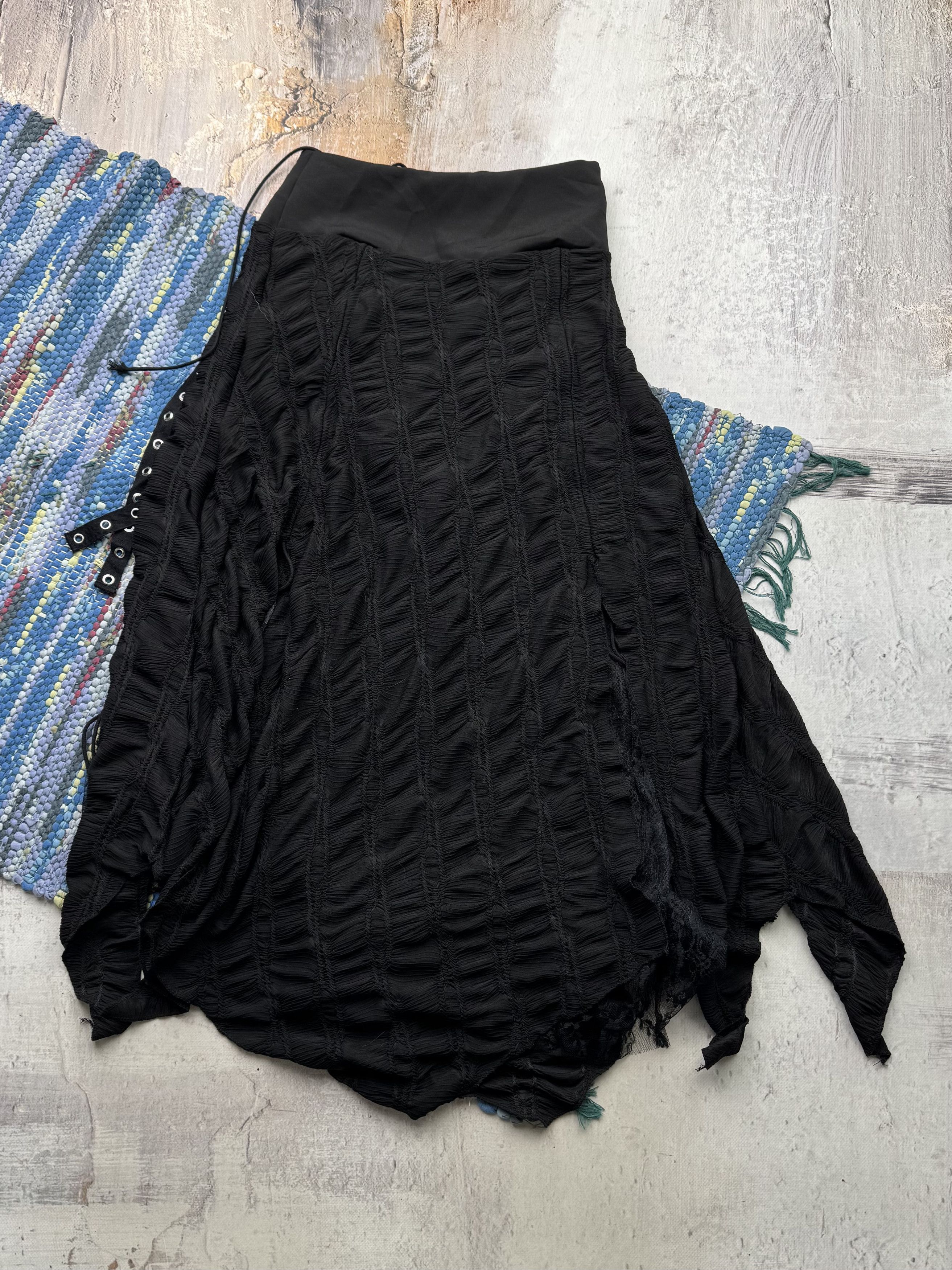 Vintage Vintage Goth Flare Skirt With Bondage A671(211)D15 Size 27" / US 4 / IT 40 - 6 Thumbnail