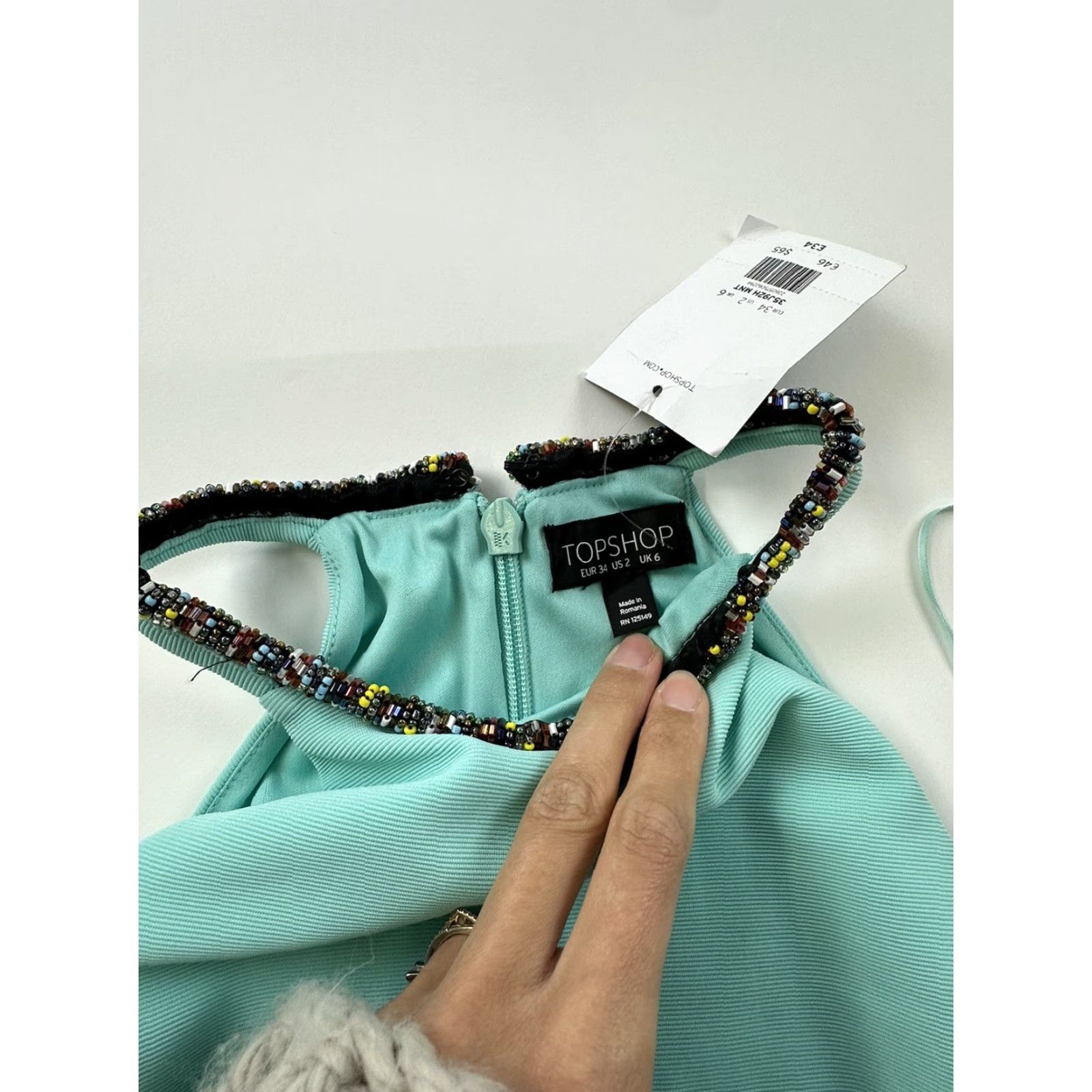 Topshop Topshop Women's Blue Beaded Halter Fit & Flare Mini Dress Size 2 User: Topshop Women's Blue Beaded Halter Fit & Flare Mini Dress Size 2 Size XS / US 0-2 / IT 36-38 - 4 Thumbnail
