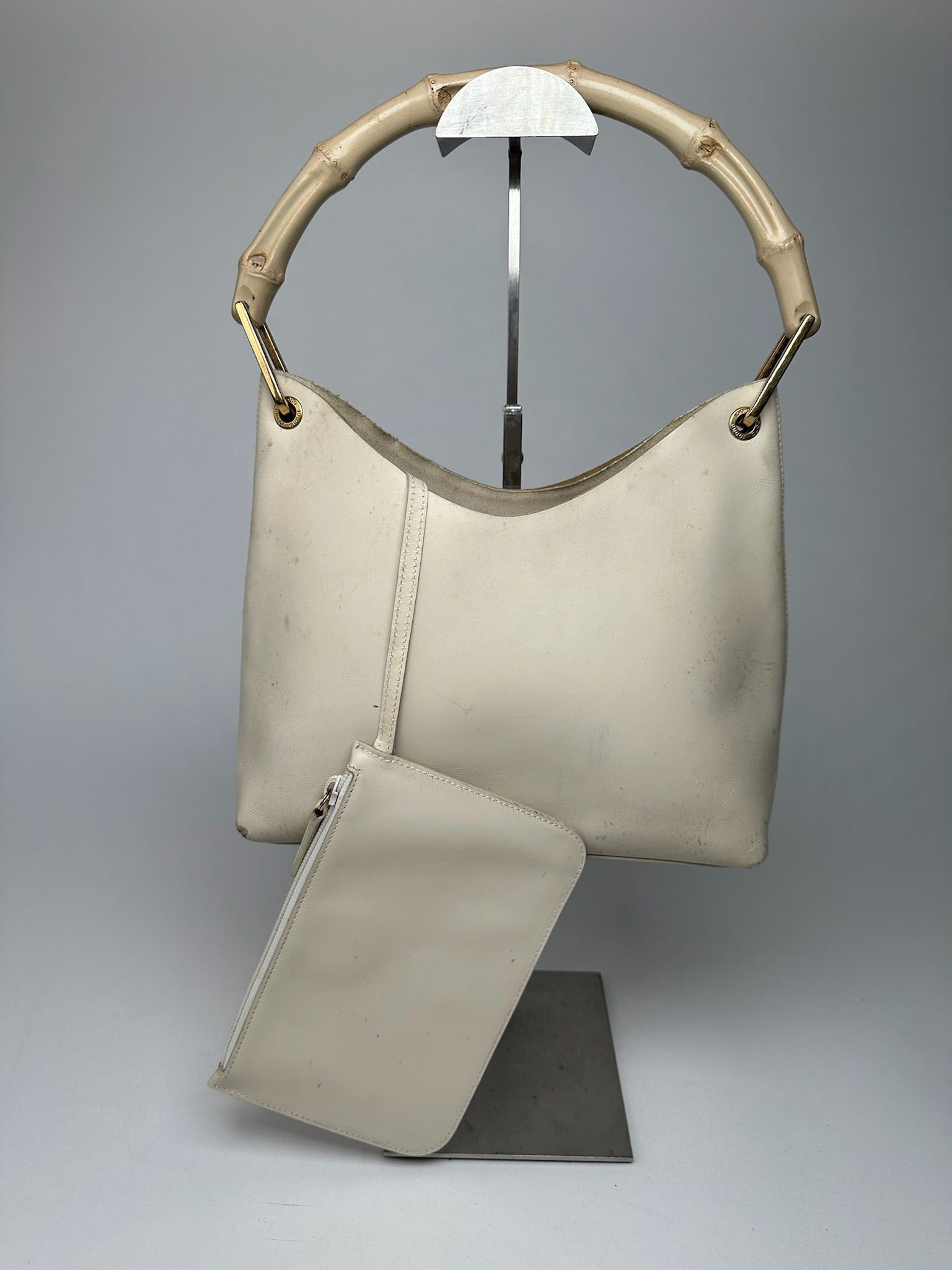 Gucci Vintage bamboo leather bag white Size ONE SIZE - 1 Thumbnail