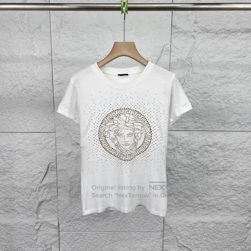 Versace Versace White Cotton Men's T-Shirt . Size US M / EU 48-50 / 2 - 1 Thumbnail