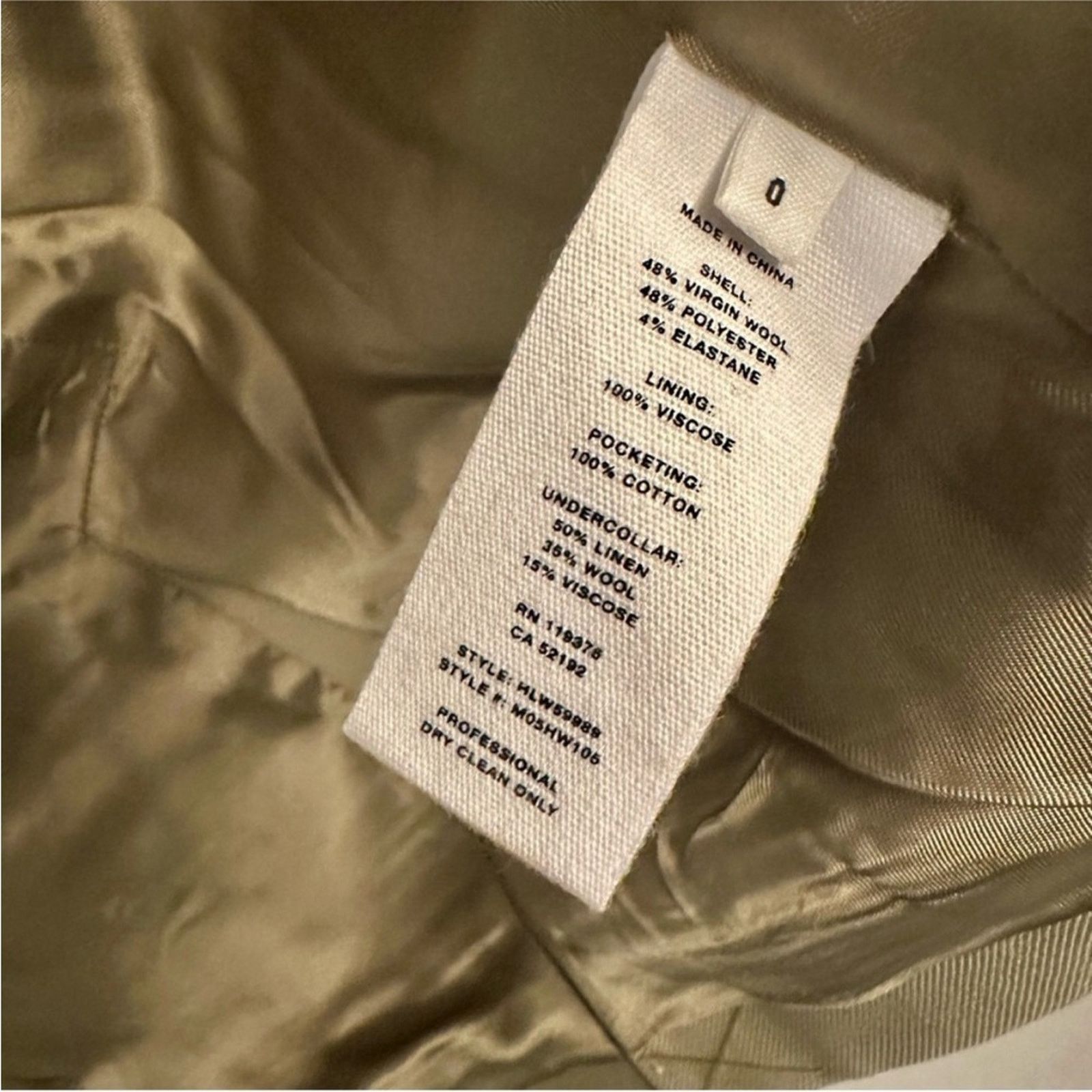 Helmut Lang 183 NWOT Helmut Lang $550 Women's Tan Blazer Size 0 Size XS / US 0-2 / IT 36-38 - 7 Thumbnail