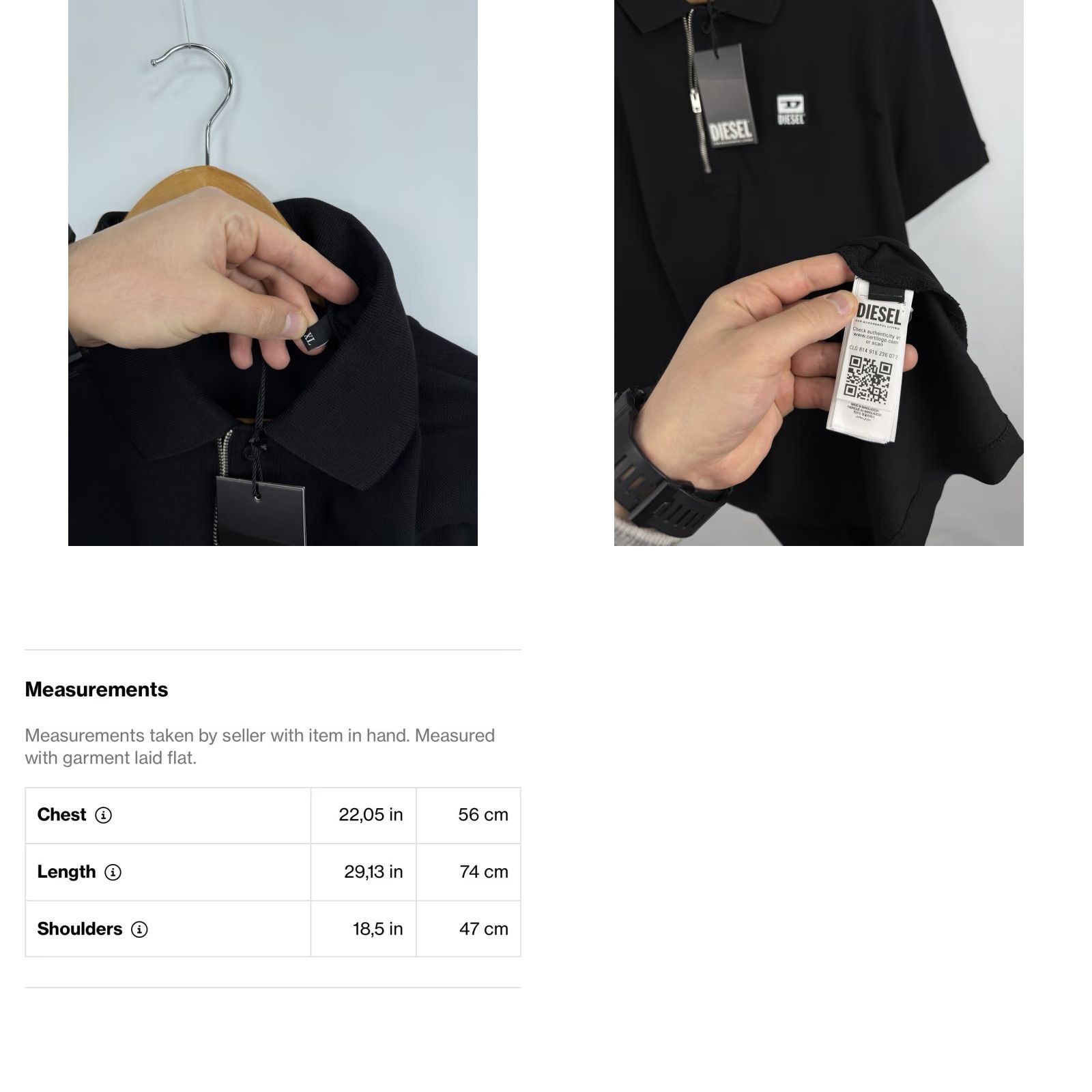 Diesel Diesel Polo Shirt Zip Classic Opium Style Rare L/XL Black Mens Size US L / EU 52-54 / 3 - 9 Thumbnail