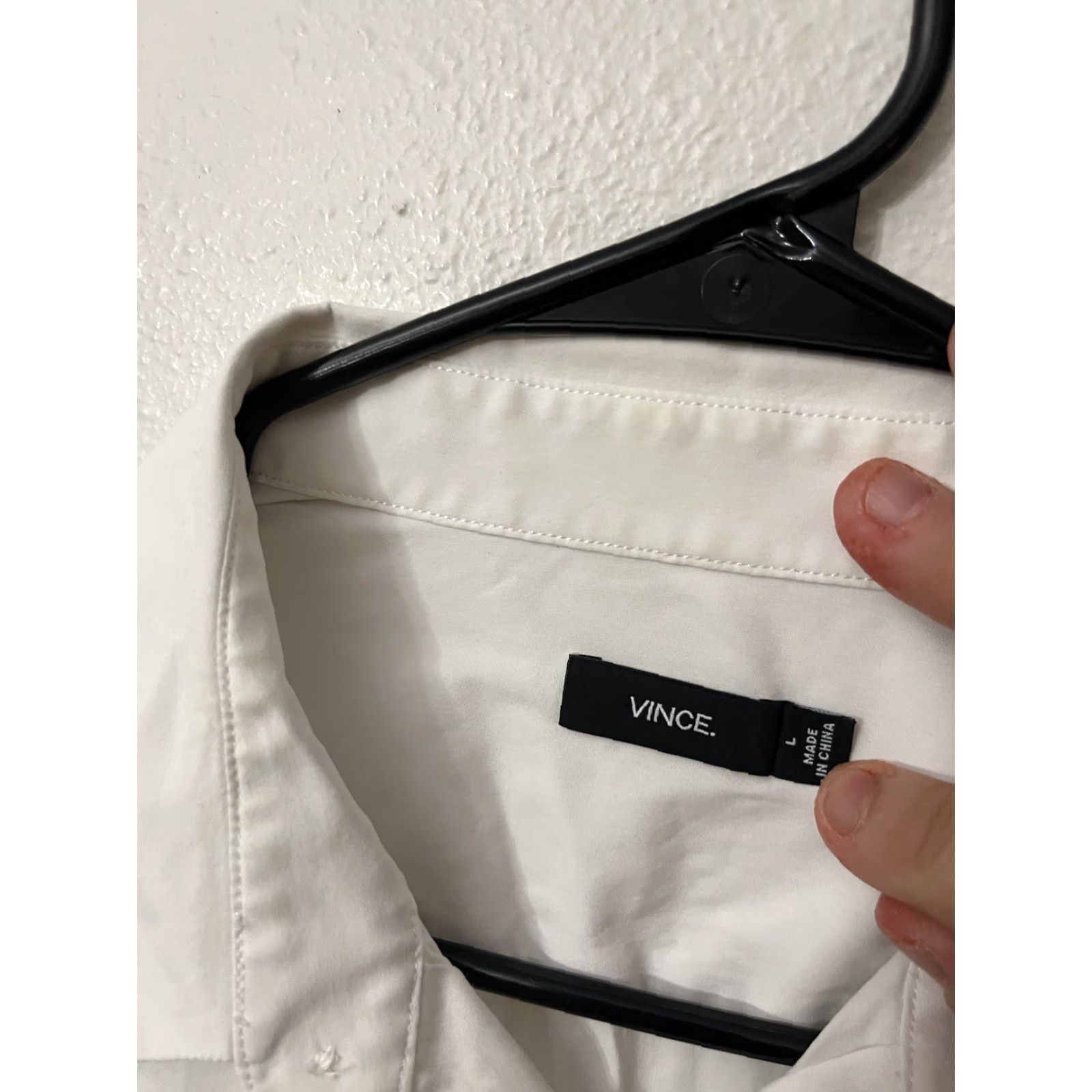 Vince Vince Shirt Adult Large White Cotton Casual Long Sleeve Button Up Mens Size US L / EU 52-54 / 3 - 2 Thumbnail