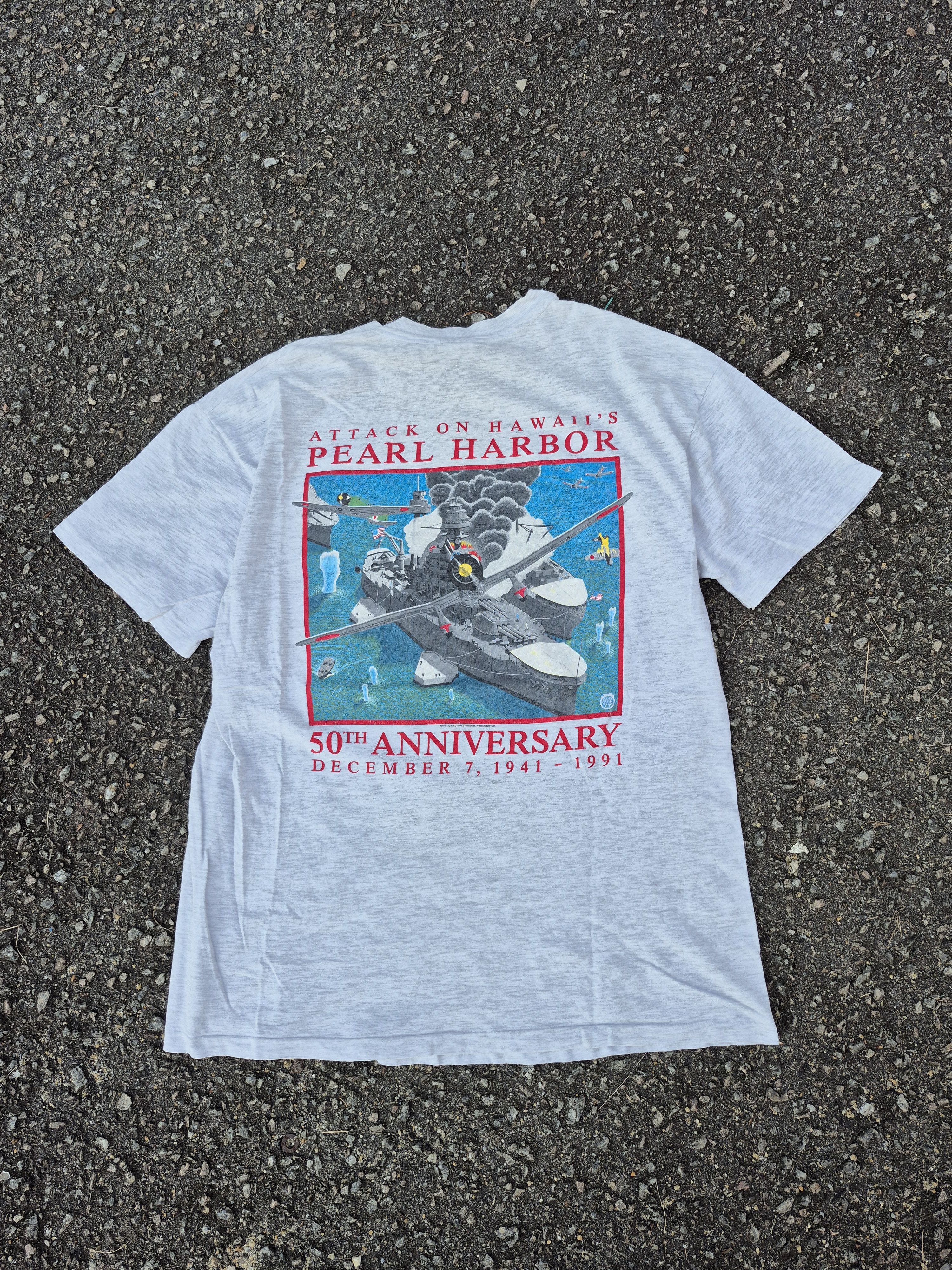 Vintage 🔥 Vintage 90s Hawaii Pearl Harbour Tee Size US L / EU 52-54 / 3 - 1 Thumbnail