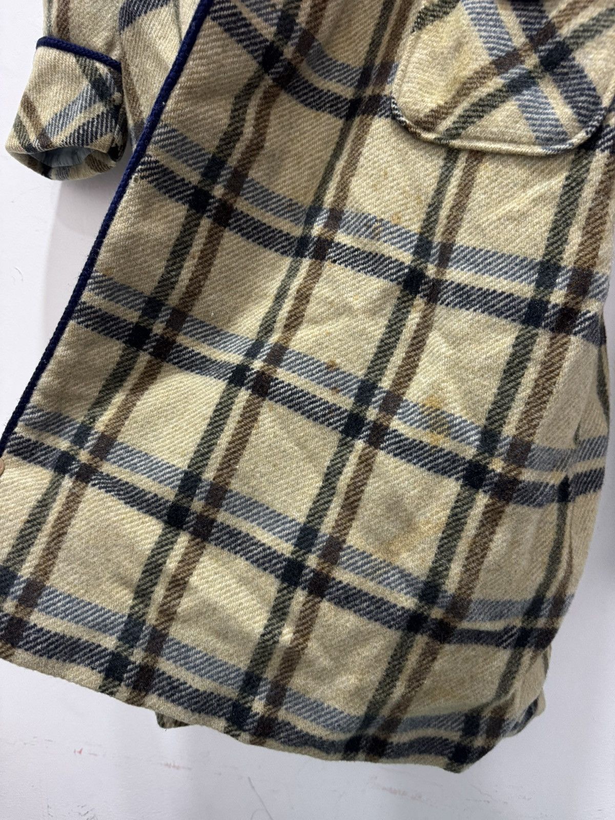 Japanese Brand × Vintage JAPANESE DESIGN LARVAL NOVA CHECK STYLE LONG JACKET Size L / US 10 / IT 46 - 8 Thumbnail