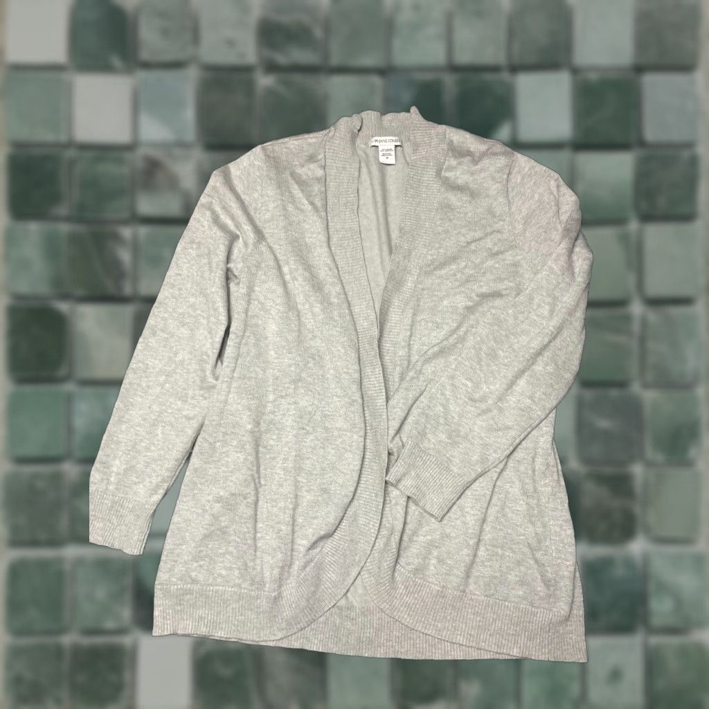 Vintage 99 Jane Street Shirt (No) 1X Gray Open Front Cardigan Sweater Womens Bohemian Classic Knit Long Sleeve Regular Open Front Casual Fall Winter Spring Size XL / US 12-14 / IT 48-50 - 1 Thumbnail