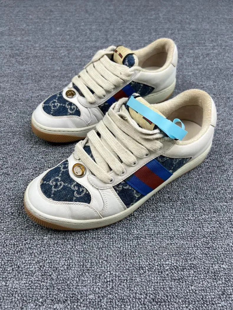 Gucci Gucci Denim Distressed Sneakers. Size US 6.5 / EU 39-40 - 1 Thumbnail