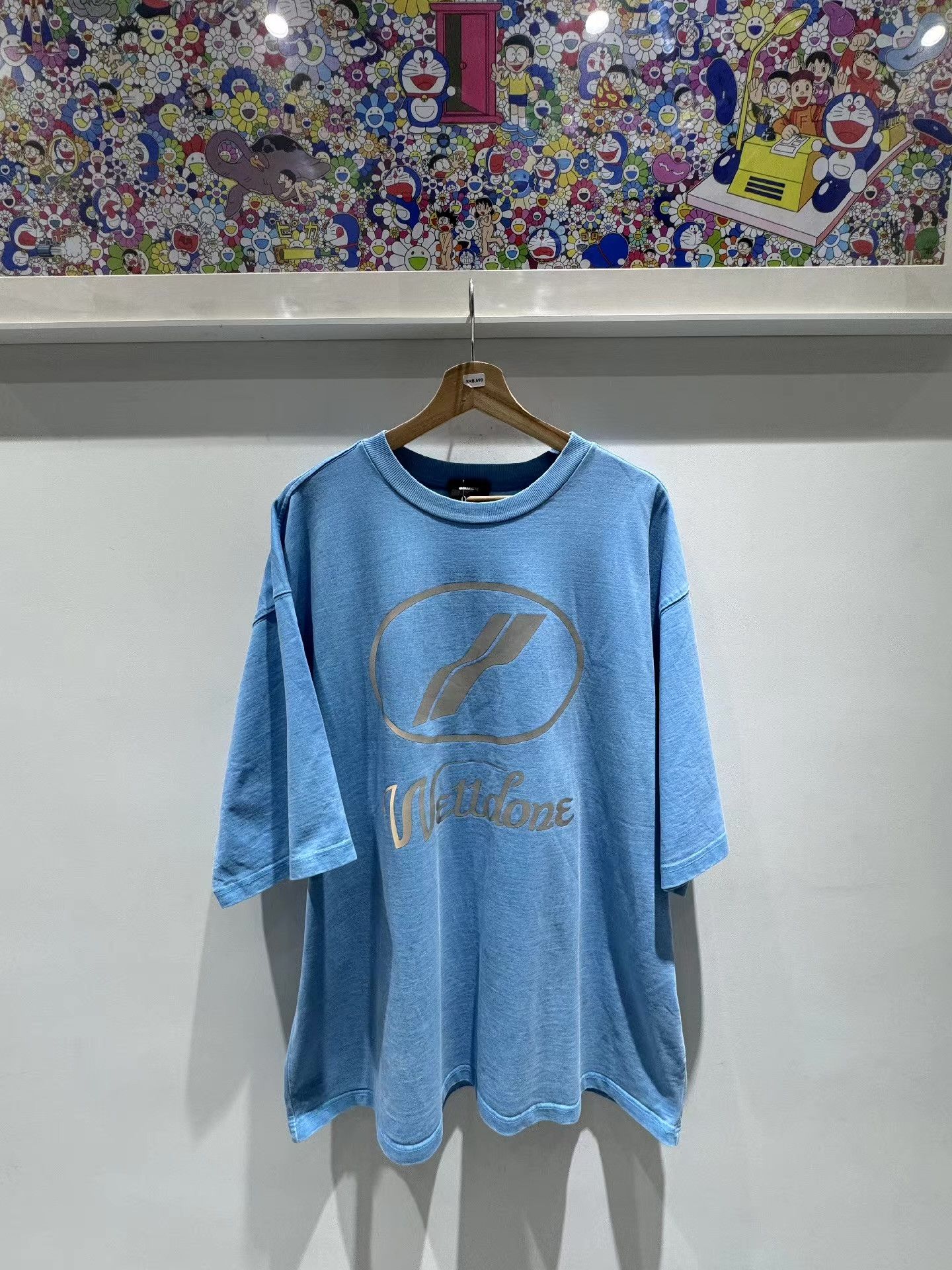 WE11DONE WE11DONE Reflective Logo Short Sleeve T-Shirt Blue Q15 Size US M / EU 48-50 / 2 - 1 Thumbnail