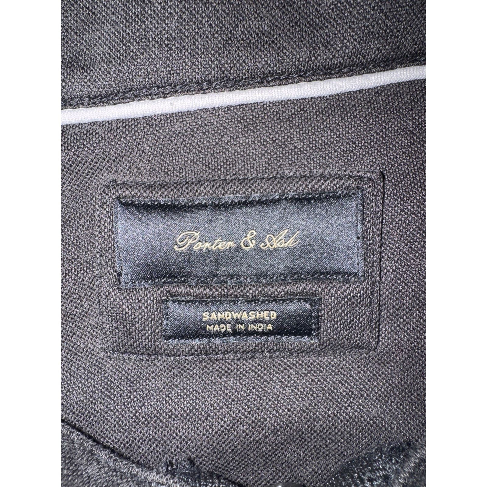 ASH Porter Ash Quarter Zip Polo Shirt Black XL 22x27 Sand Washed Size US XL / EU 56 / 4 - 3 Thumbnail
