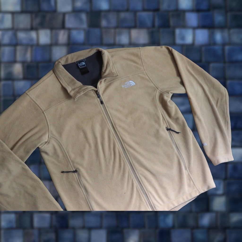 The North Face TNF Oat Windwall Beige Fleece Zip Jacket Mens L